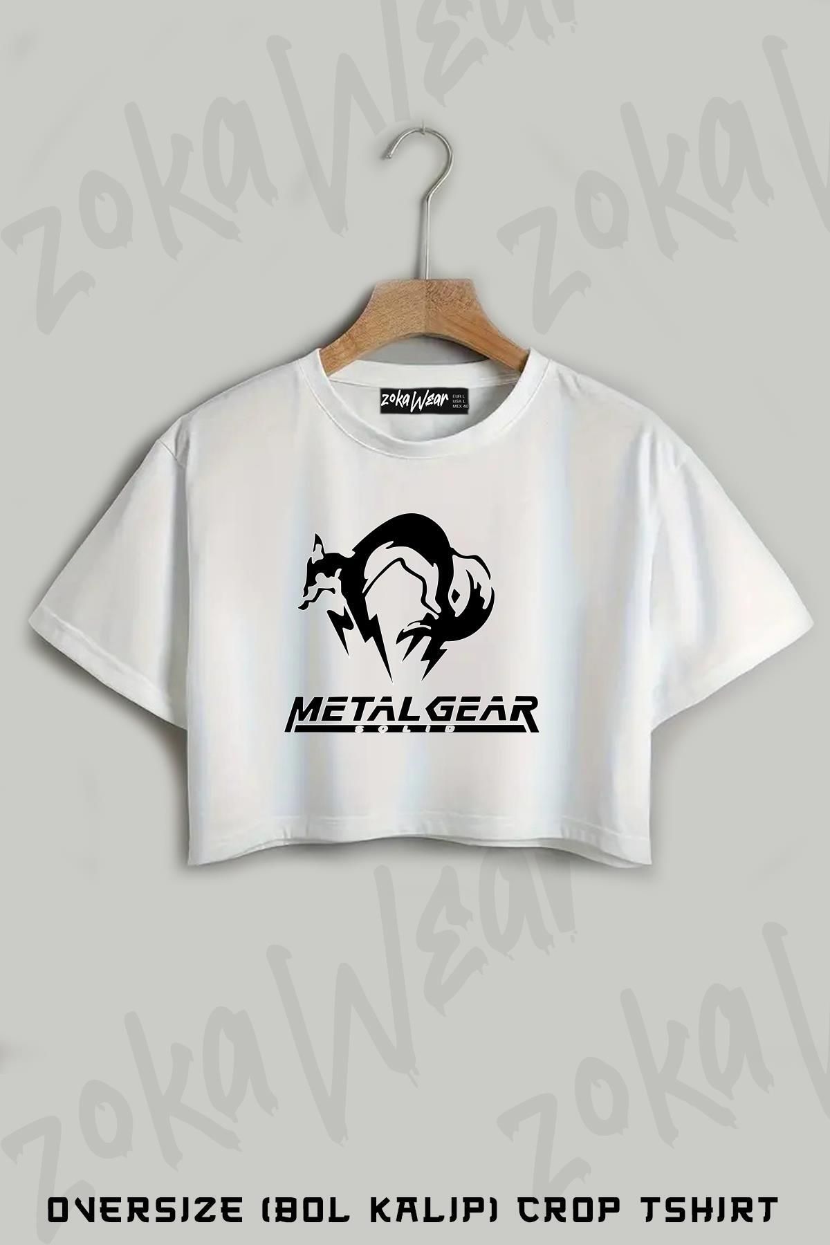 ZOKAWEAR Metal Gear Solid Baskılı Oversize Crop T-Shirt