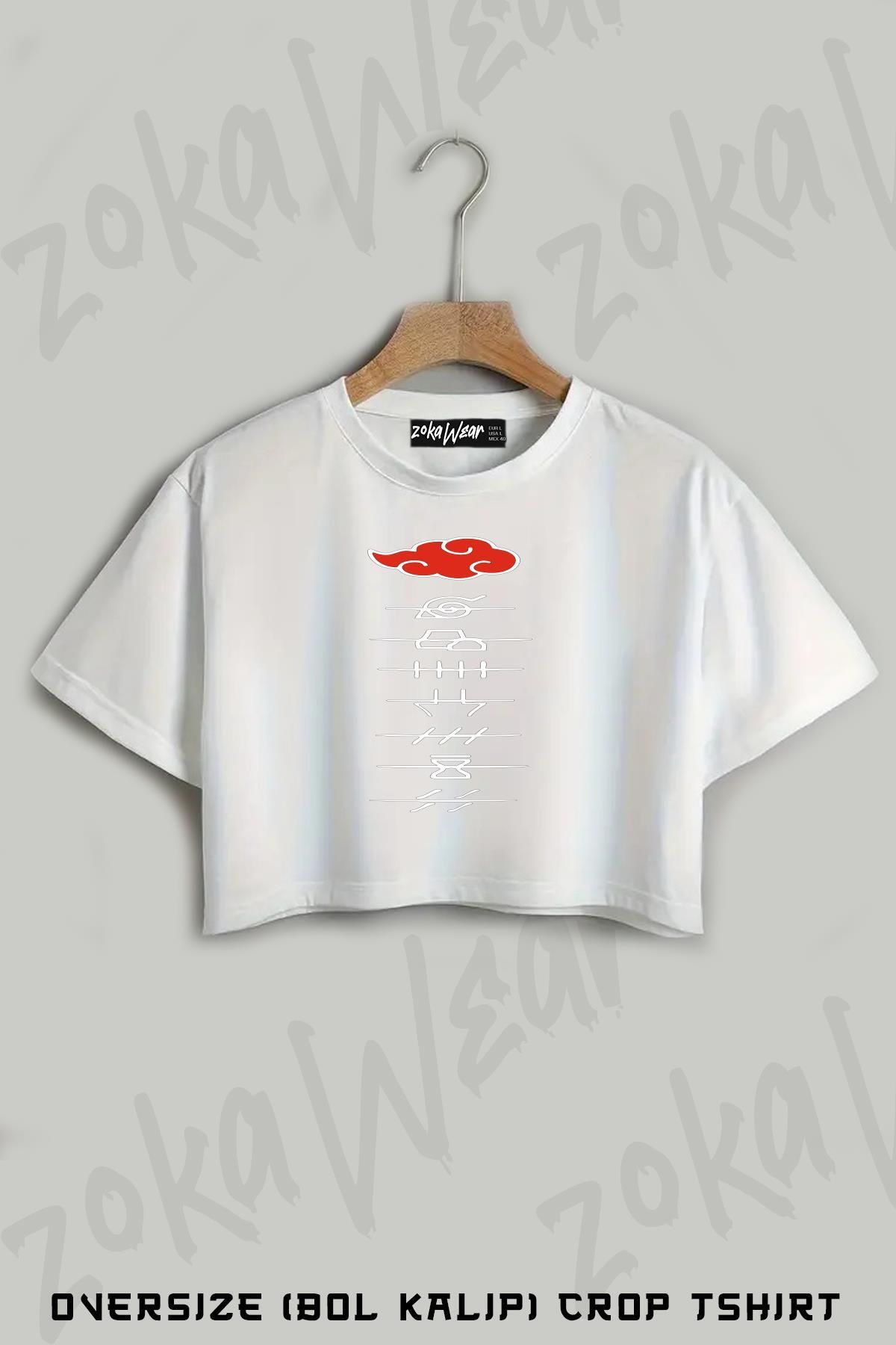 ZOKAWEAR Uchiha Itachi Naruto Özel Tasarım Baskılı Oversize Crop T-Shirt