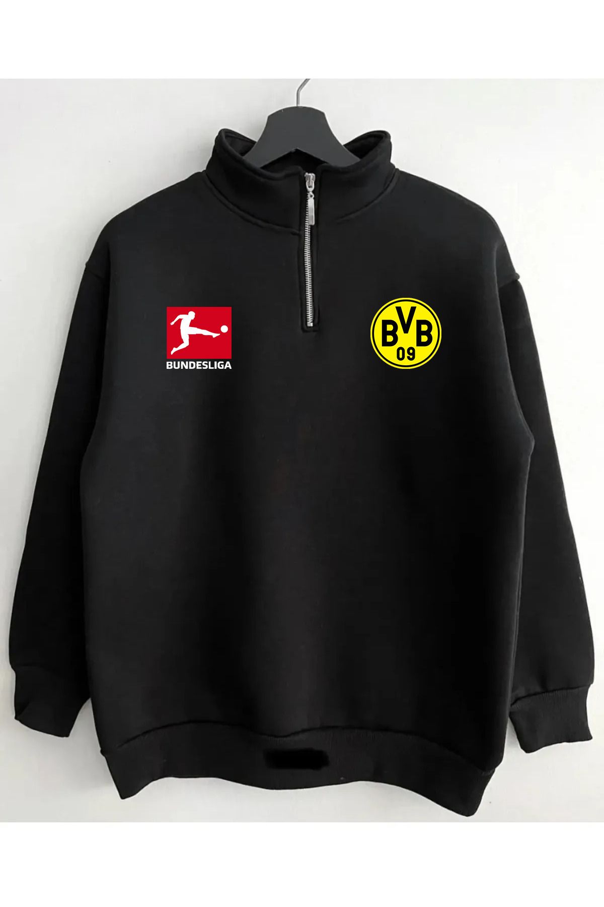 Pisa Art BVB Dortmund X Bundesliga Özel Tasarım Yarım Fermuarlı Sweatshirt