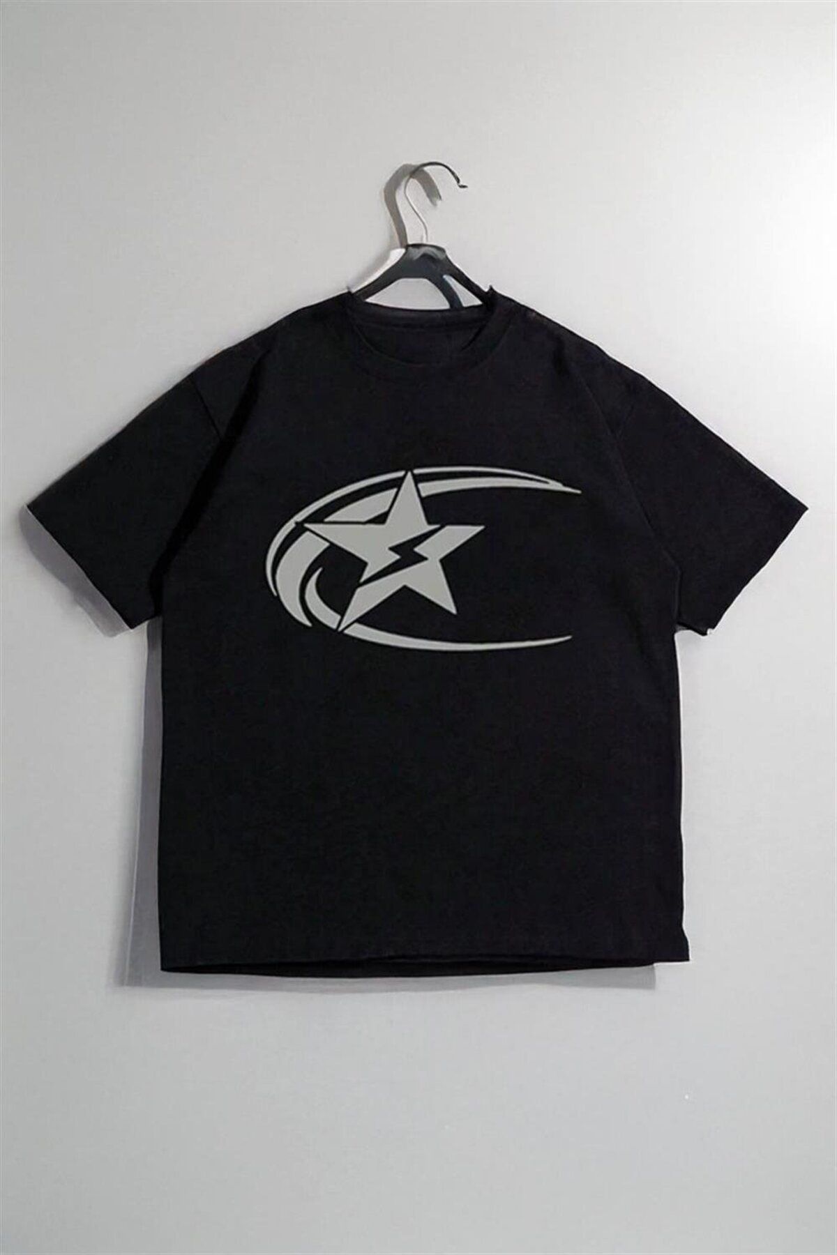 Karakedi Siyah Cosmos Star Graphic Unisex T-shirt