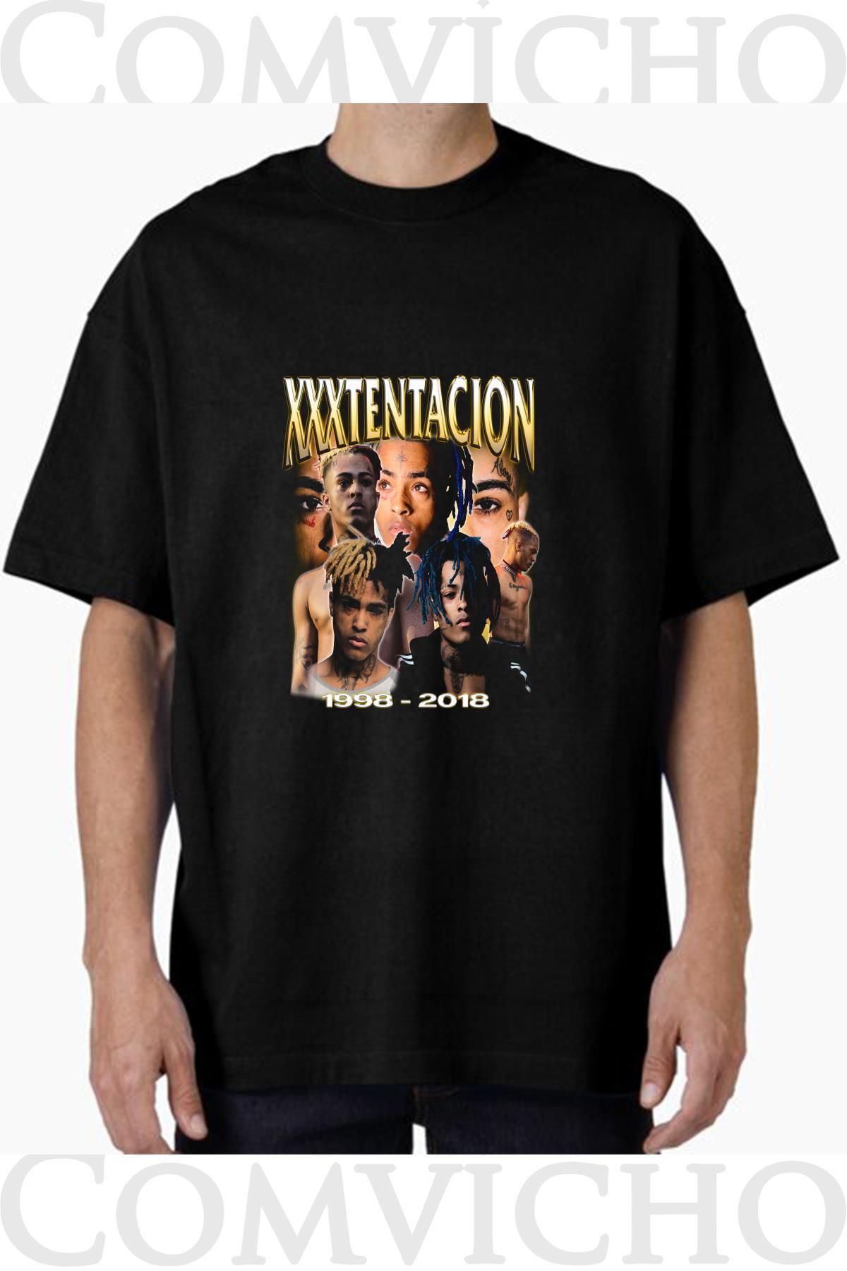COMVİCHO Unisex xxxtentacıon v2 Tasarım Baskılı Oversize Tişört