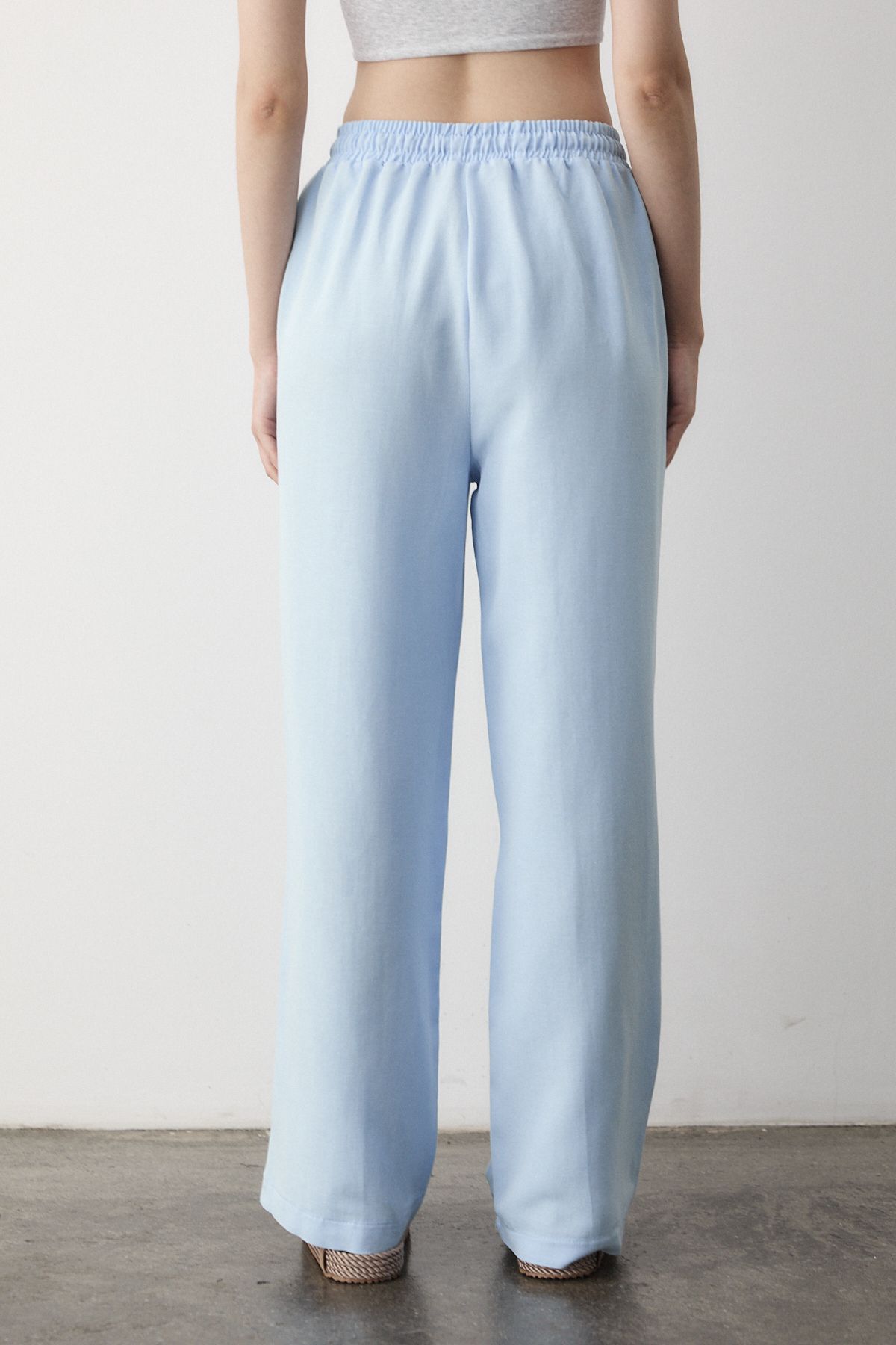 Laluvia-Pantaloni albaștri cu talie elastică - 2813 8
