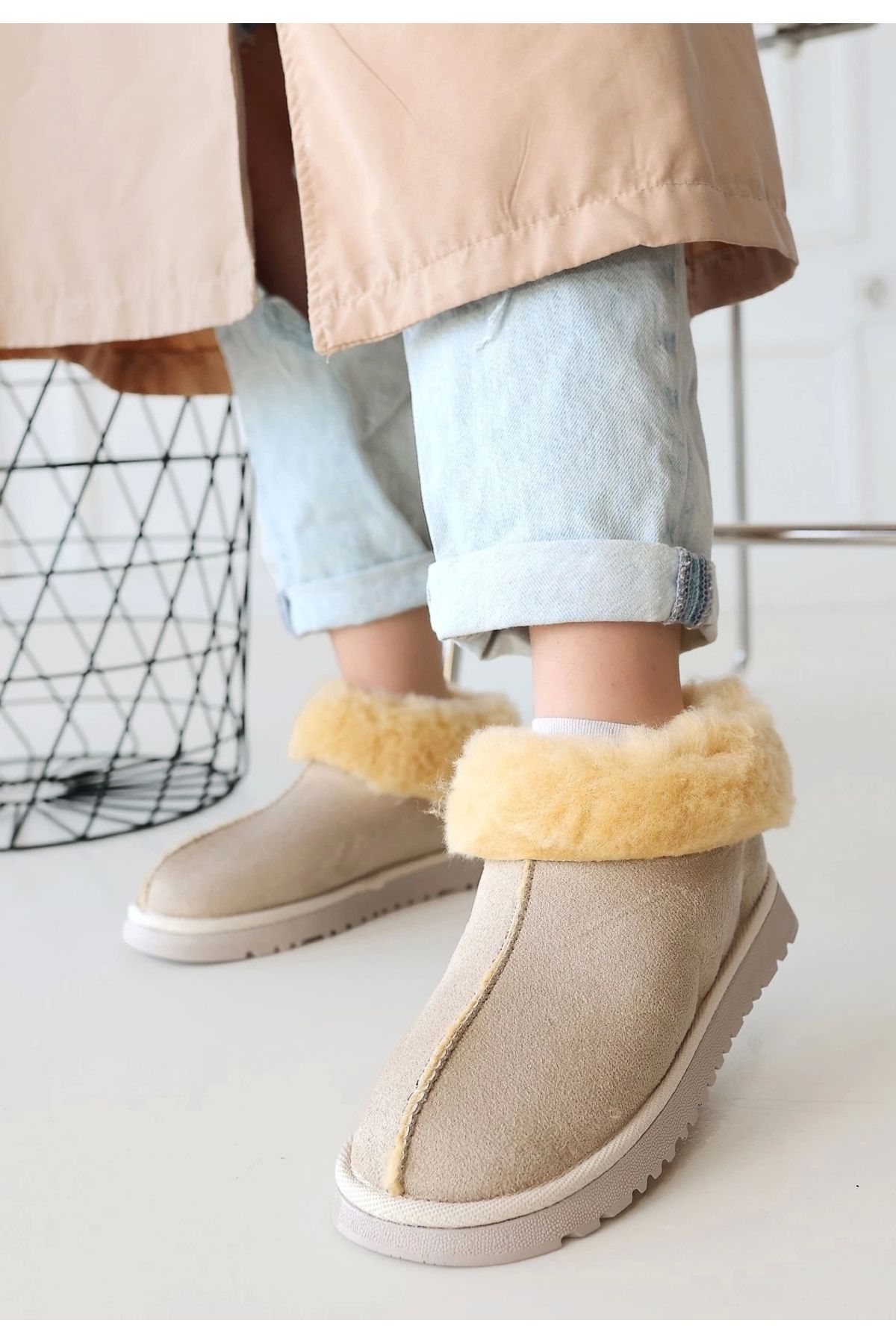 BellevieStore Abby Bej Süet Bot