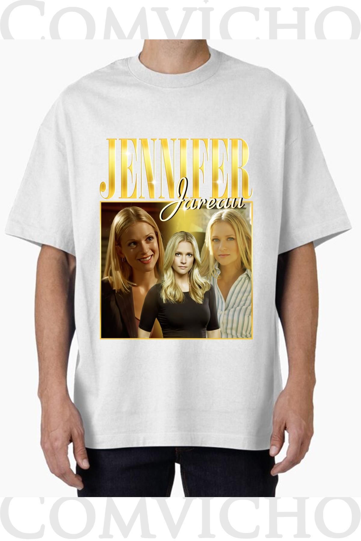 COMVİCHO Unisex jennıfer v1 Tasarım Baskılı Oversize Tişört