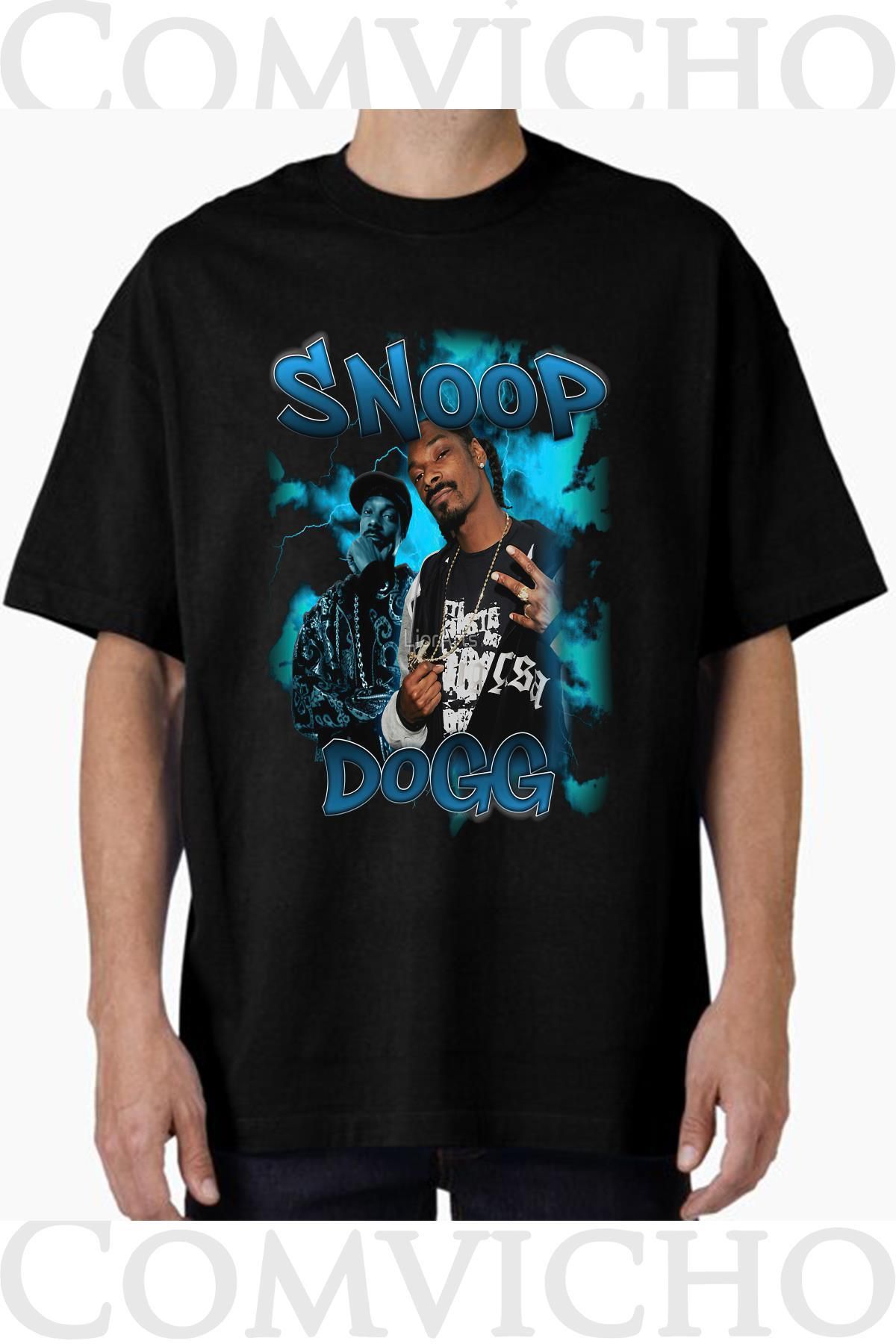 COMVİCHO Unisex snoop dogg v21 Tasarım Baskılı Oversize Tişört