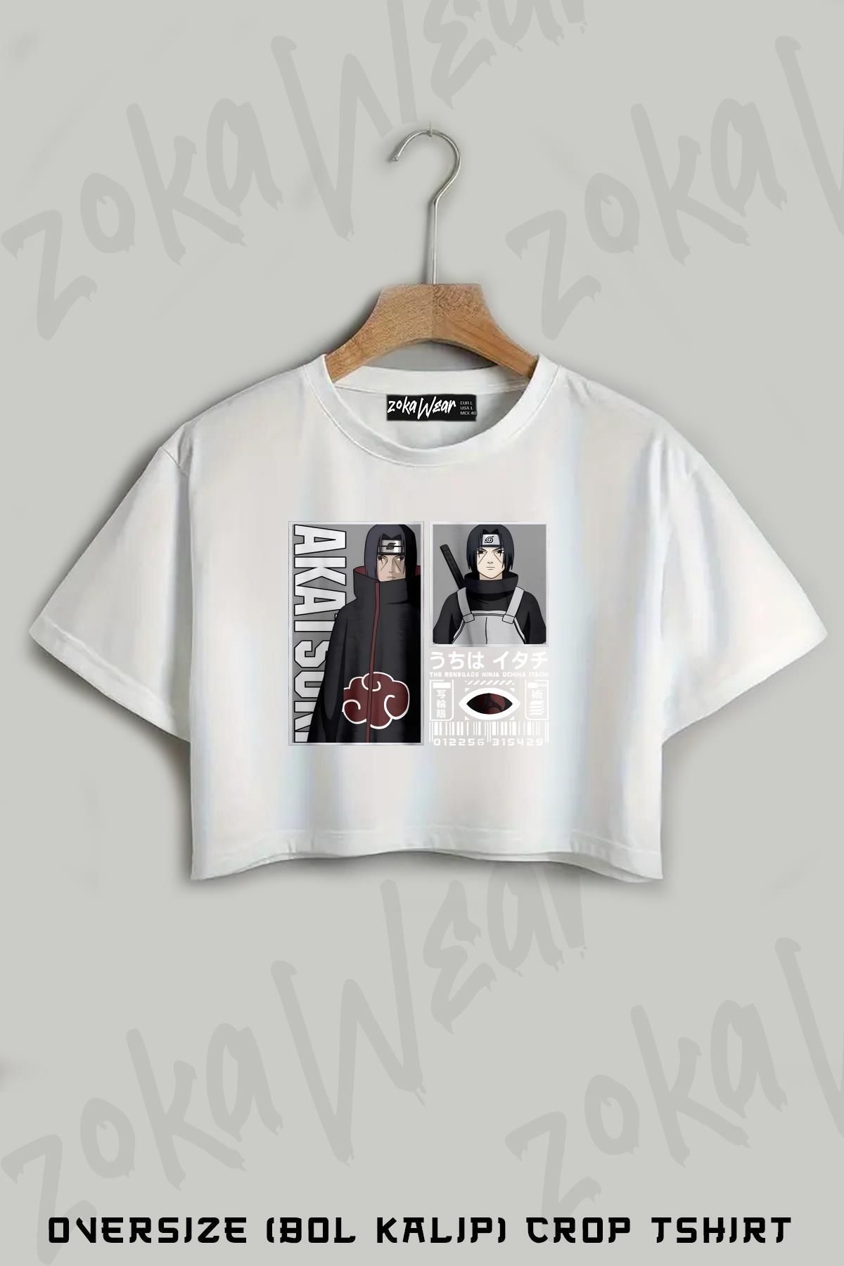 ZOKAWEAR Uchiha Itachi Naruto v5 Baskılı Oversize Crop T-Shirt
