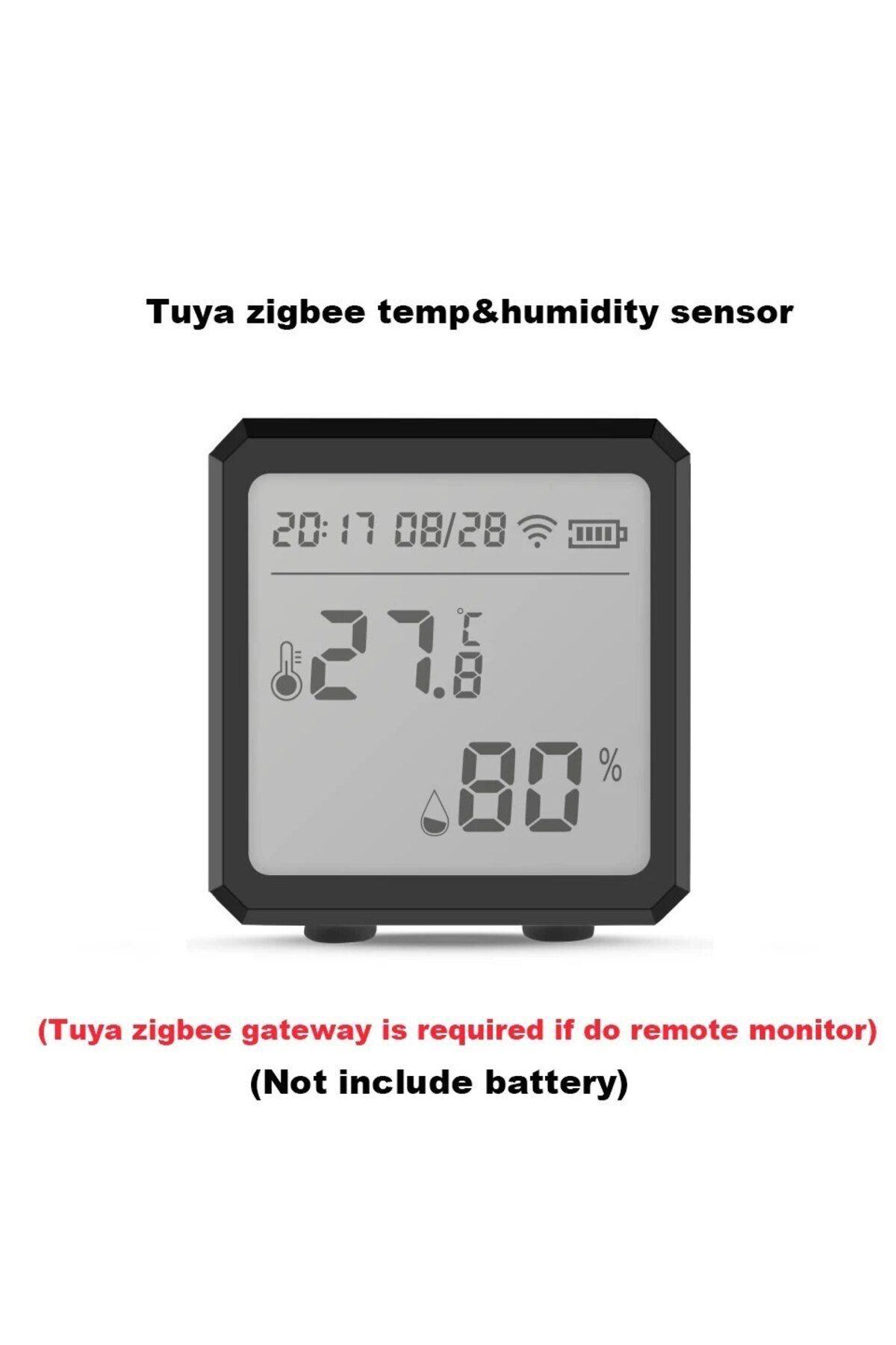 Choice1-TH01Z-Black ONENUO Tuya Zigbee Temperature and Humidity Sensor with LCD Screen Digital Display Wirel 1