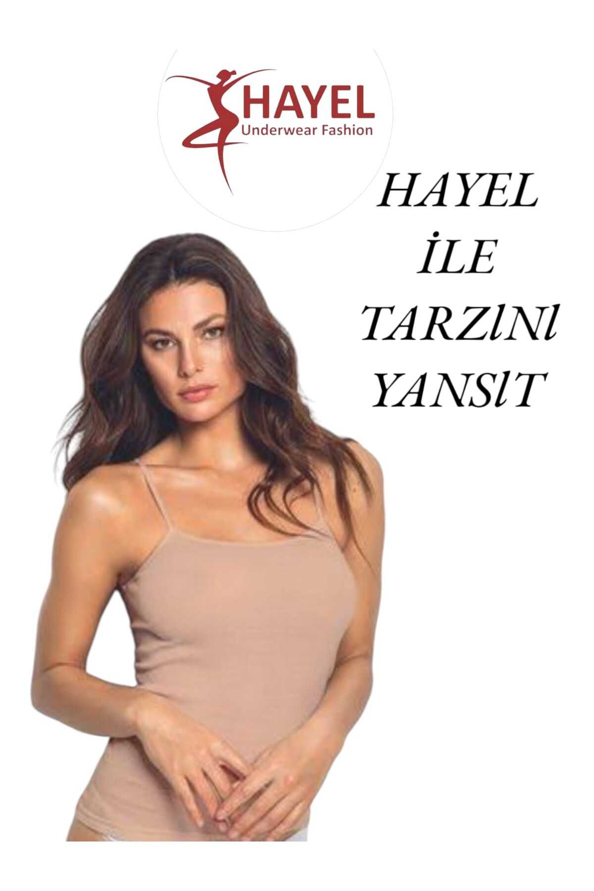 HAYEL 1 Adet Siyah Beyaz Ten Rengi Kadın Askıı Atlet