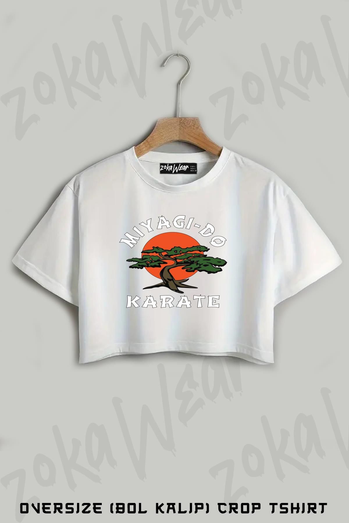 ZOKAWEAR Miyagi Do Baskılı Oversize Crop T-Shirt