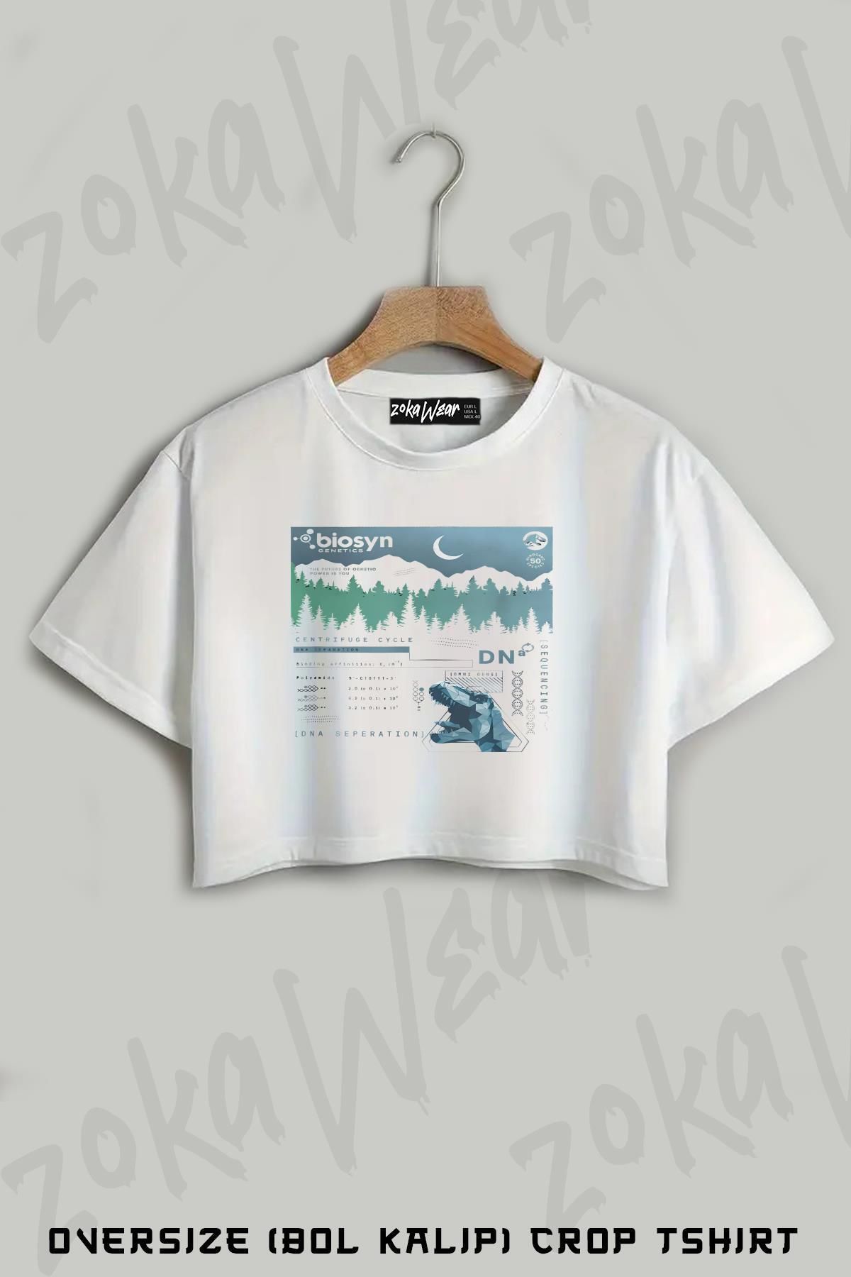 ZOKAWEAR Jurassic World Dominion v2 Baskılı Oversize Crop T-Shirt