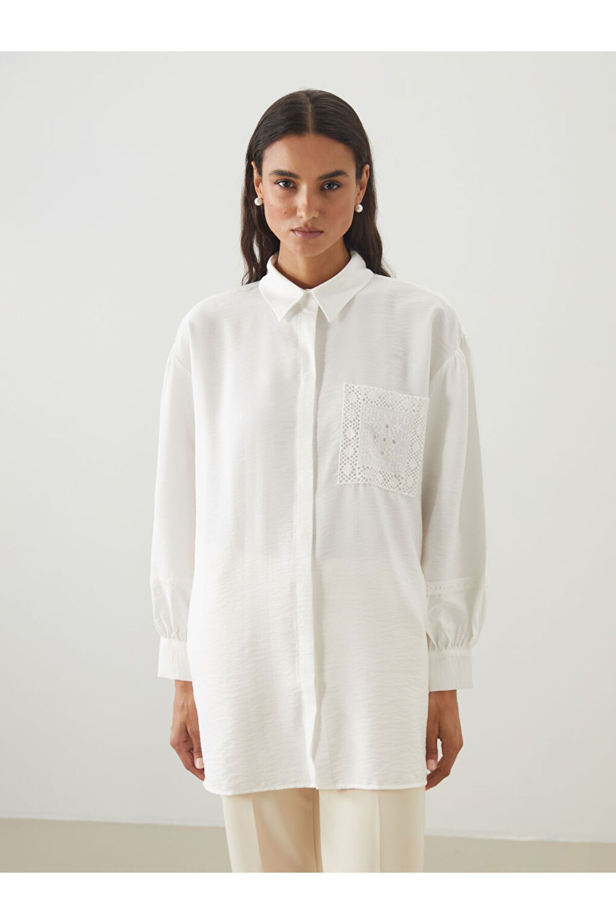 LC Waikiki Yeni Sezon Dantel Cepli Kadin Gomlek Tunik - S5O083Z8