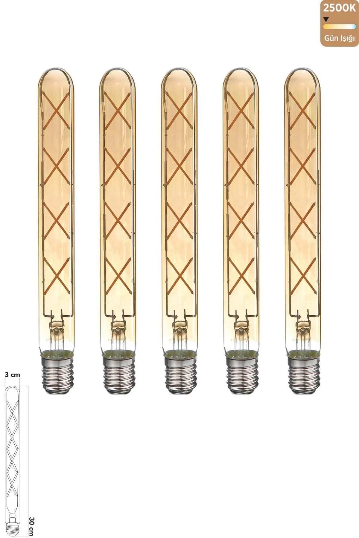 Heka Rustik Led Çubuk Ampul E27 8W 2500K Gün Işığı ERD-38