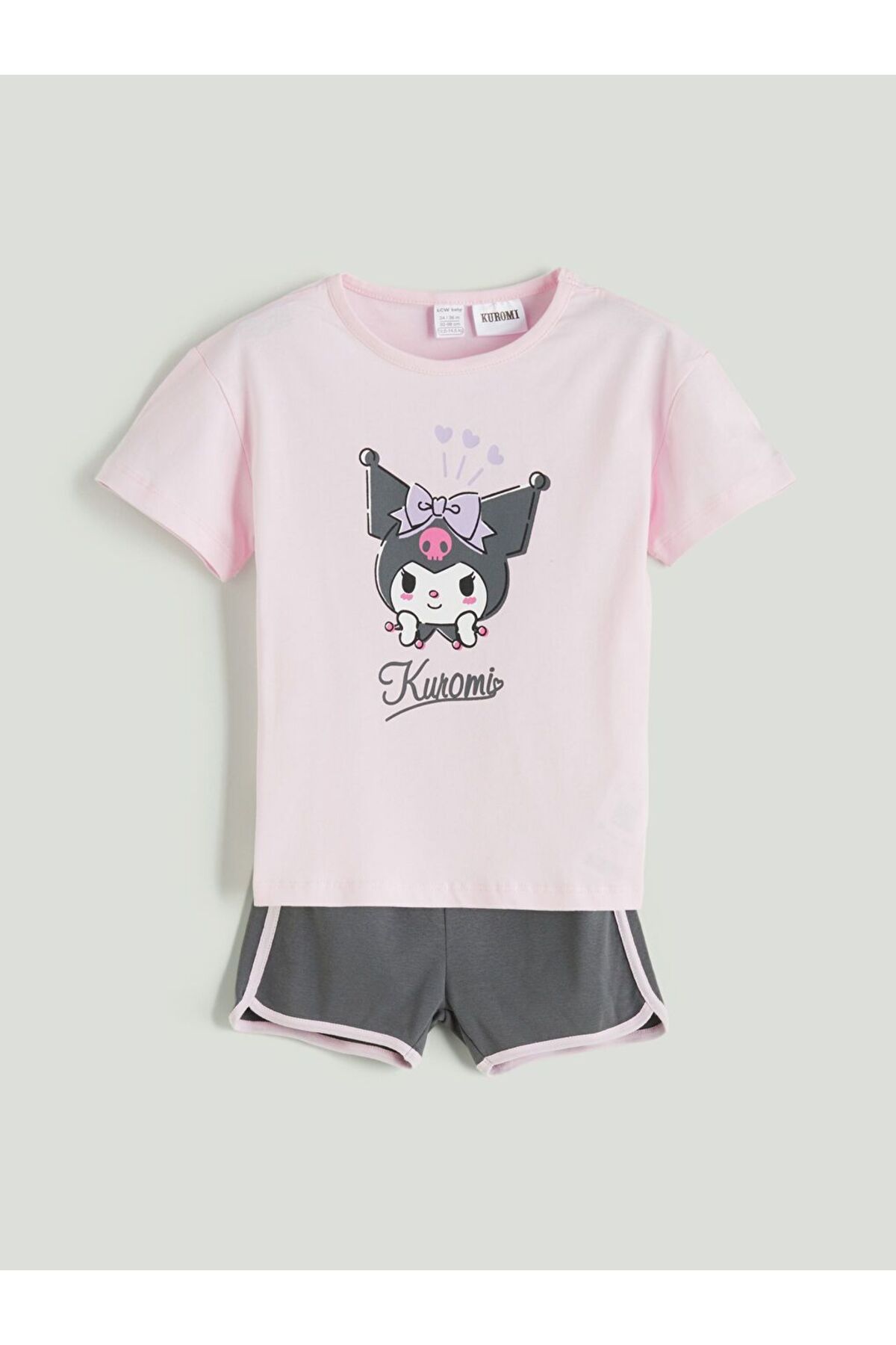 LC Waikiki LCW Kids Kuromi Baskılı Kız Çocuk Tişört ve Şort 2'li