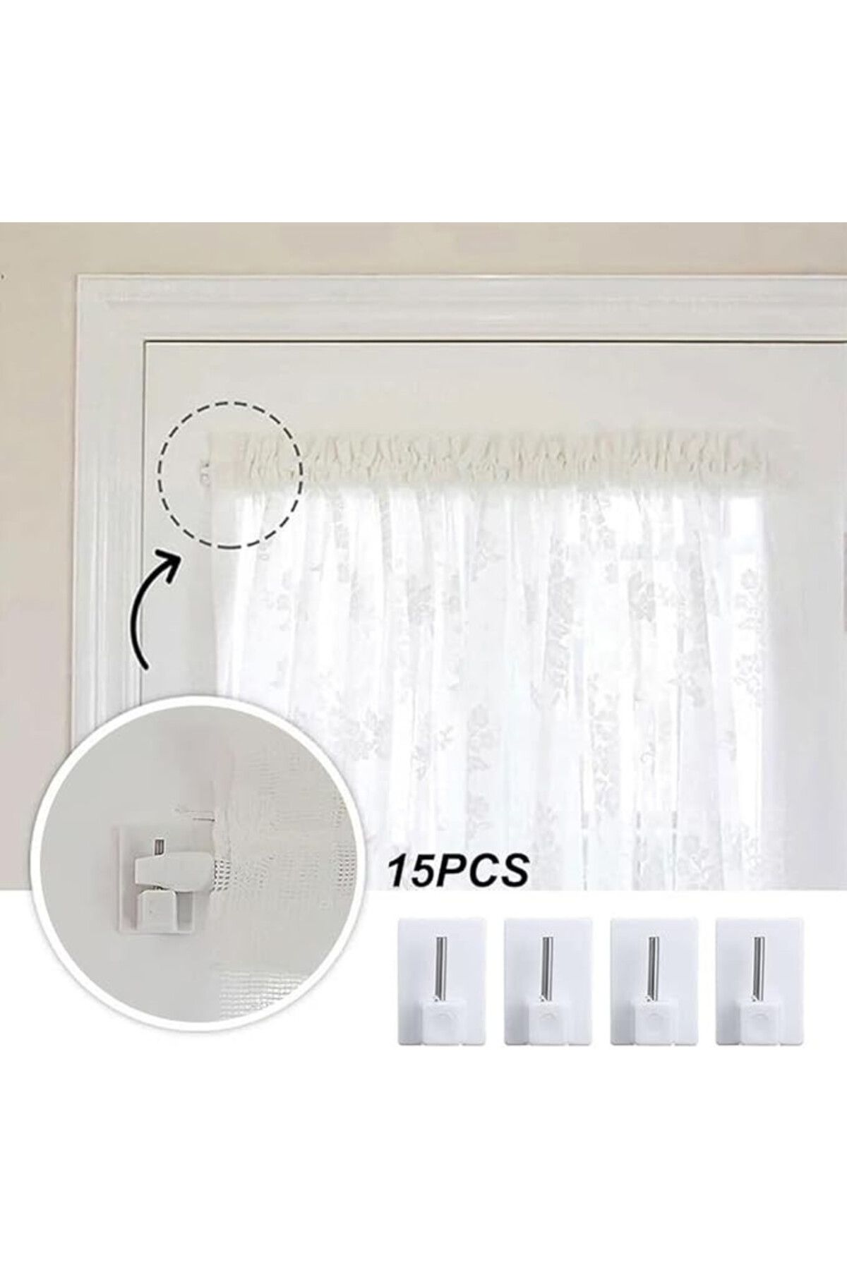 HookStore-Set de 15 cârlige de perete, PVC, alb 5