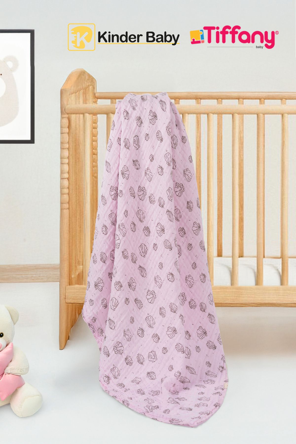 Kinder Baby Baskılı Müslin Bebek Battaniye 79080