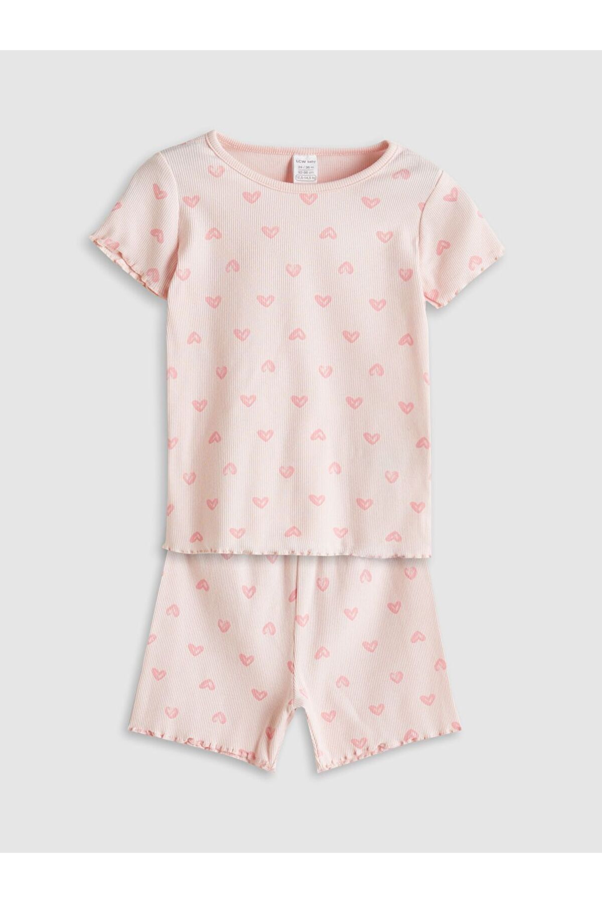 LC Waikiki LCW baby Kalp Baskılı Kız Bebek Bluz ve Şort 2'li