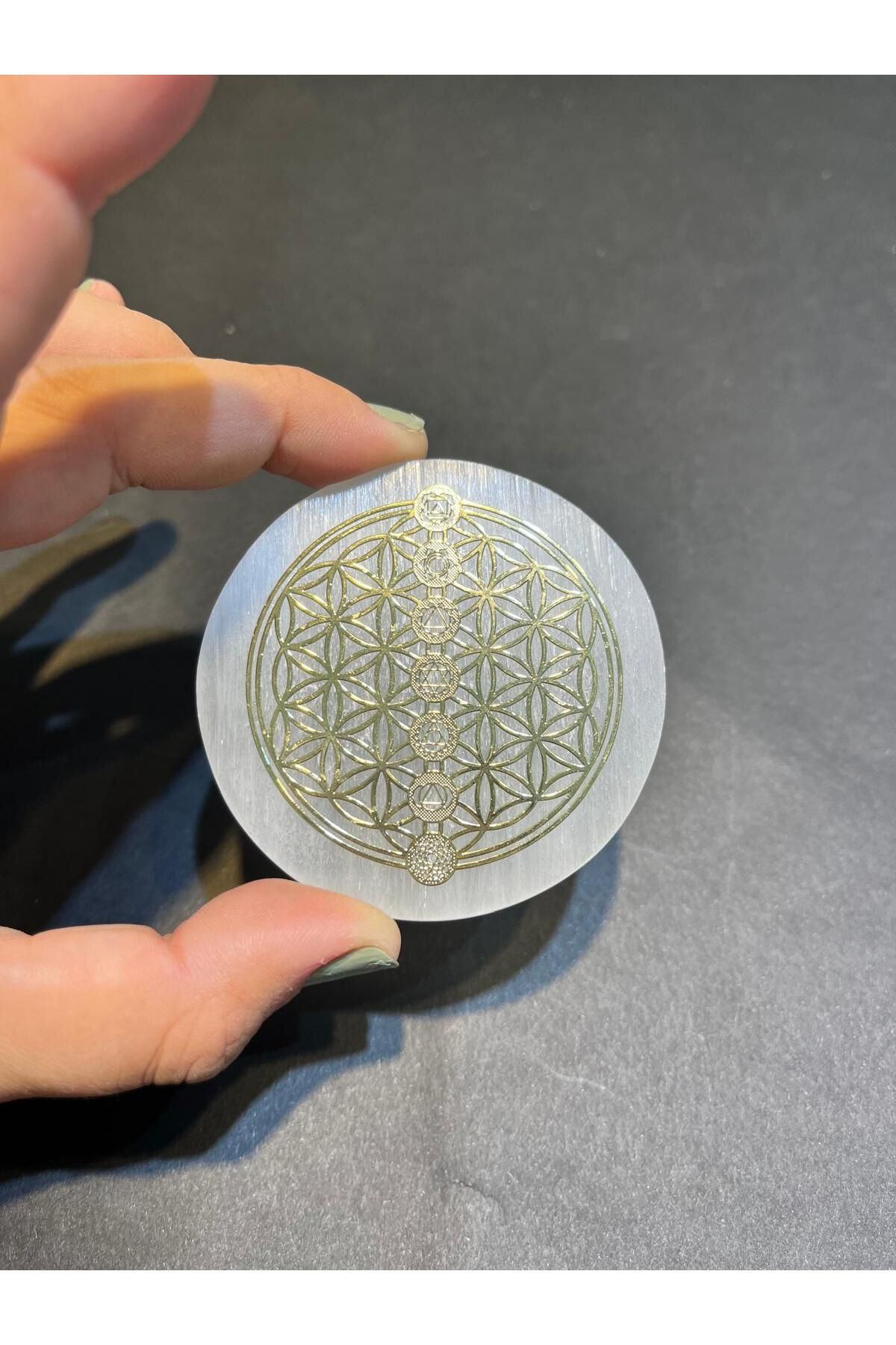 SerenityHaven Selenit Disk Özel Sembollü Doğaltaş Arındırıcı