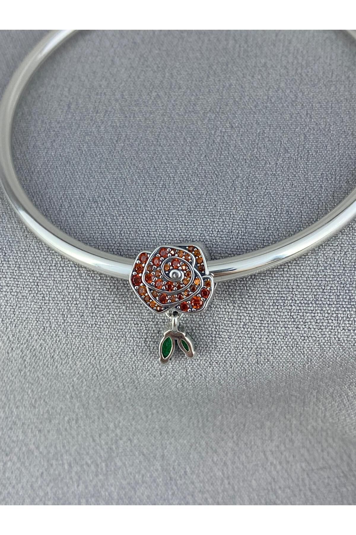 My Story Parıldayan Kırmızı Gül Charm