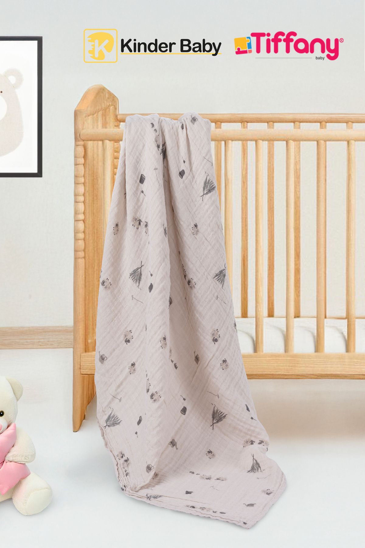 Kinder Baby Baskılı Müslin Bebek Battaniye 79080