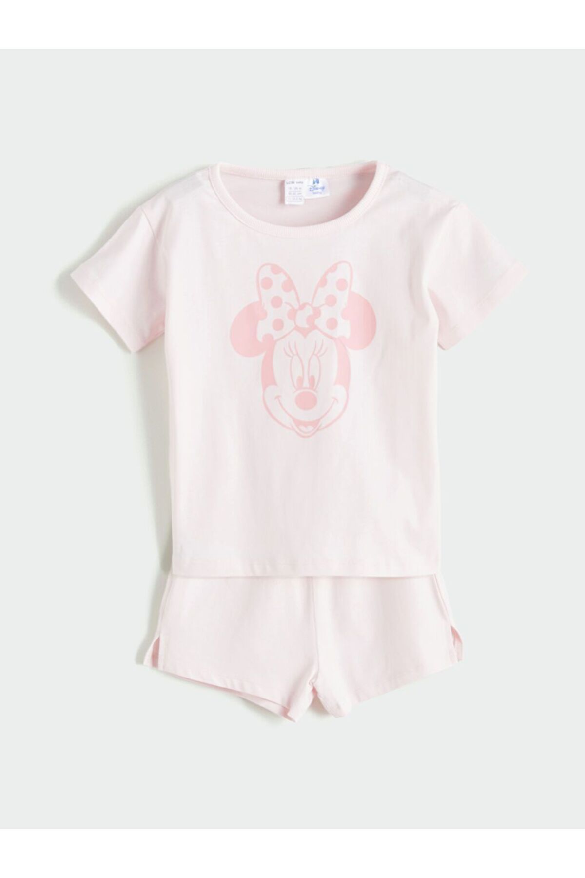 LC Waikiki LCW baby Minnie Mouse Baskılı Kız Bebek Tişört ve Şort 2'li