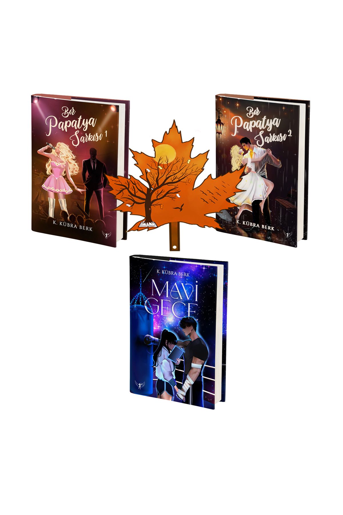 Artemis Yayınları K. Kübra Berk -ciltli set- papatya şarkısı 1 ve 2 - Mavi Gece -kitap ayracı