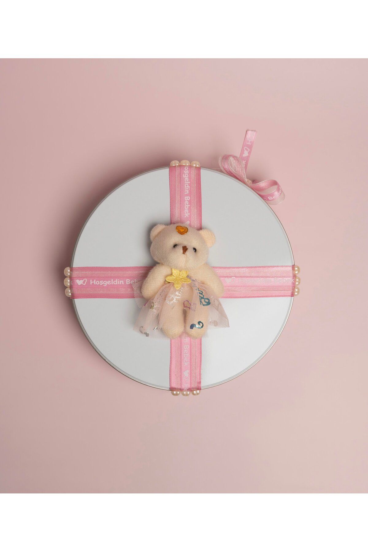 İkizler Metal Yuvarlak Bebek Kutusu 100 Adet