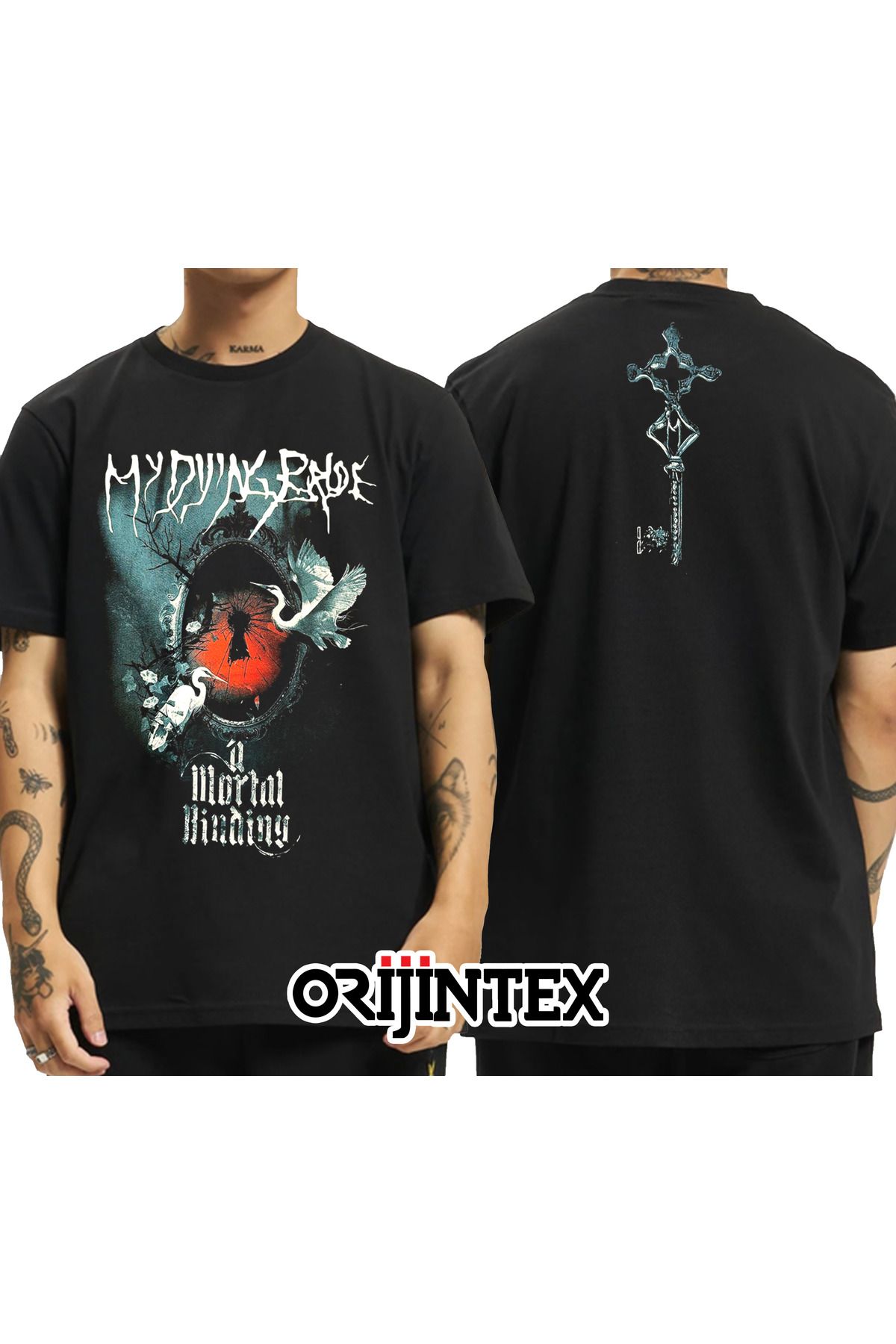 orijintex My Dying Bride A Mortal Binding Ön Arka Baskılı Unisex Siyah Tshirt