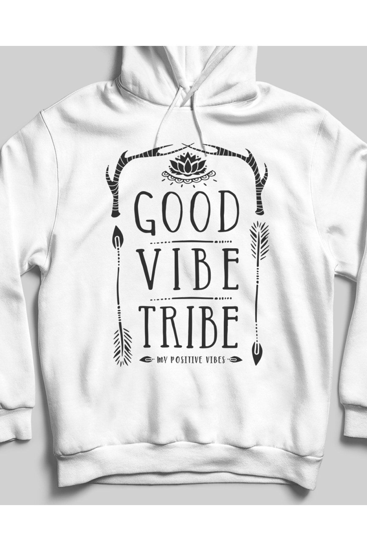 Pisa Art Unisex Beyaz Good Vibes Sweatshirt