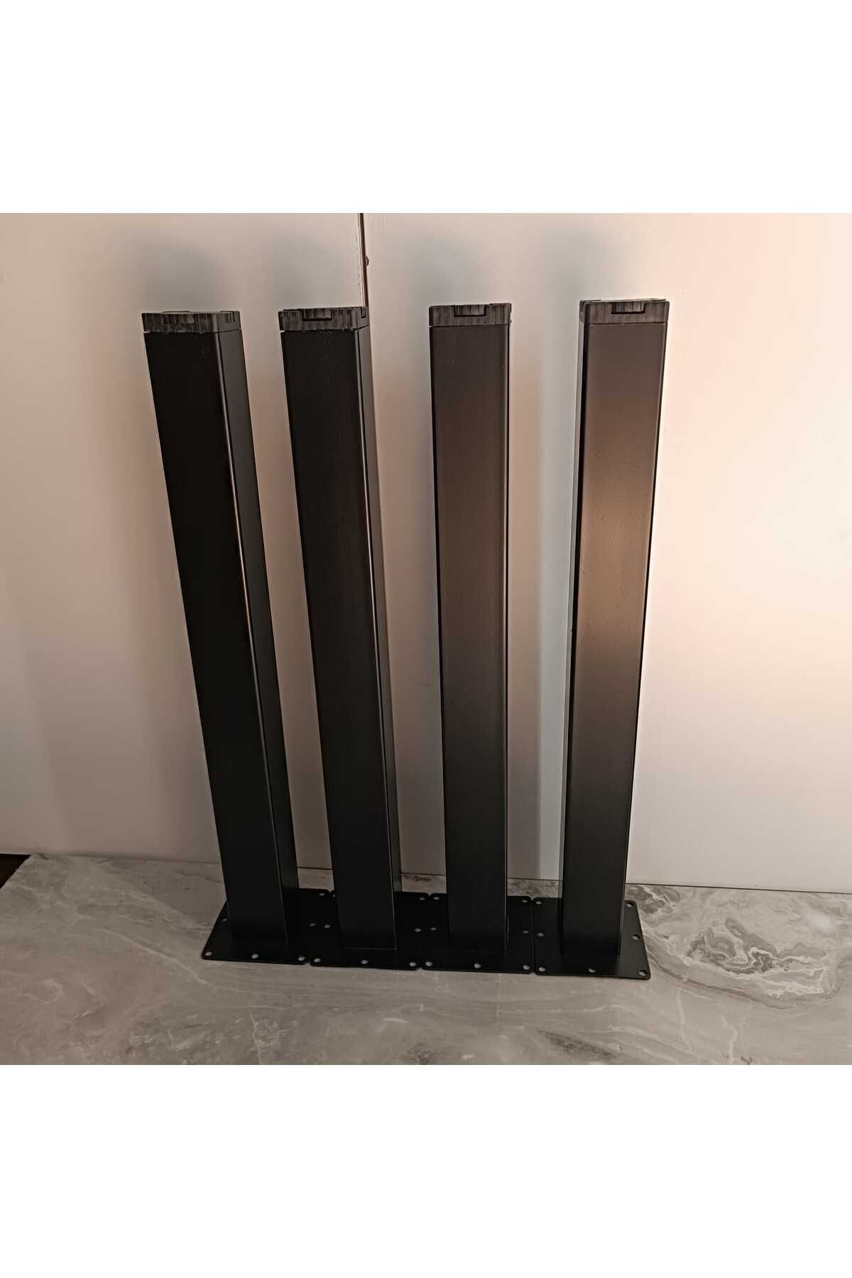 LİYAHOME Matsiyah kare tasarım 4cm e 4cm profil 41cm mobilya sehpa ayağı alt ayarlı