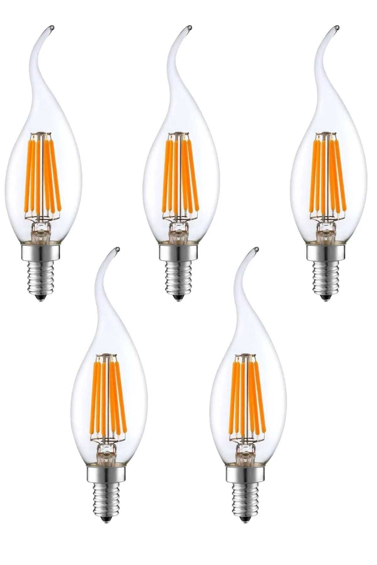 Heka Led Rustik E14 Ampul Kıvrık Uç 6w 3000k Gün Işığı Erd-83 5'li