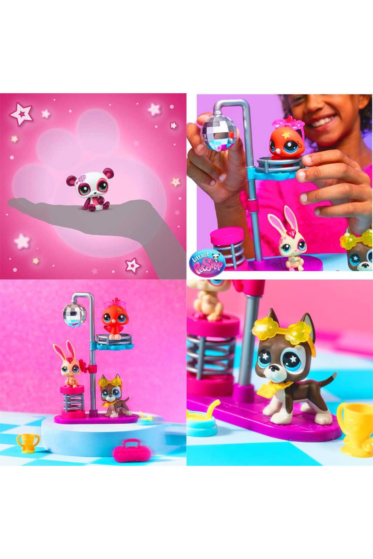 Art Tone Littlest Pet Shop MİNİŞLER DİSKO GECESİ OYUN SETİ 3 LÜ MİNİŞ FİGÜR 4+
