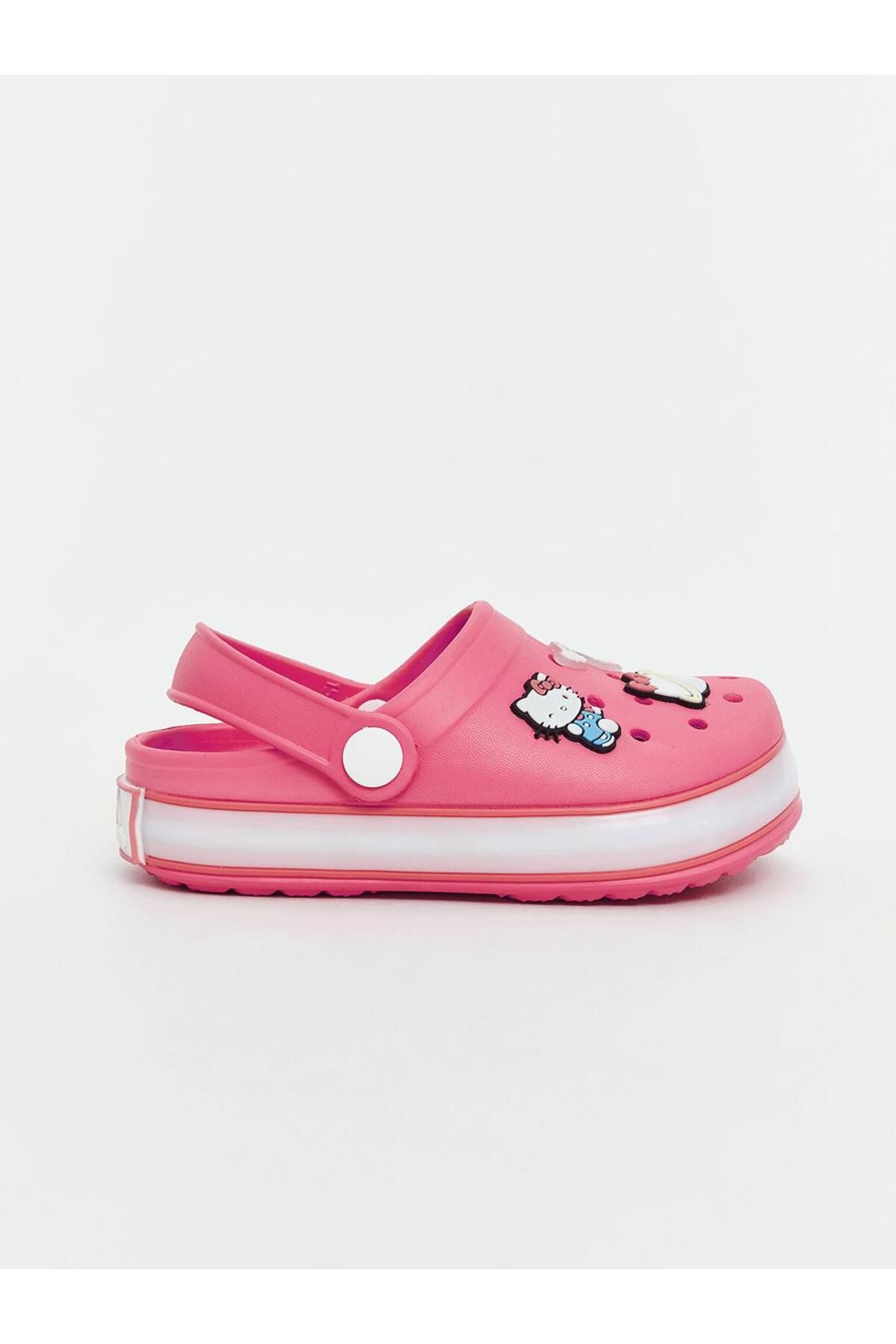 LC Waikiki LCW STEPS Pembe Hello Kitty Baskılı Tabanı Işıklı Kız Çocuk Plaj Sandaleti