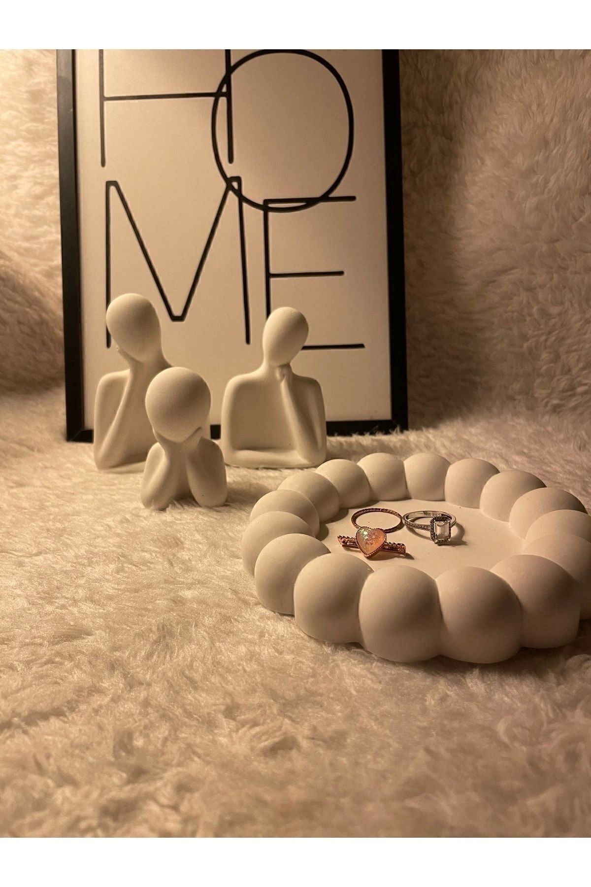 SerenityHaven Aile Obje Biblo & Bubble Organizer Takı Tabağı