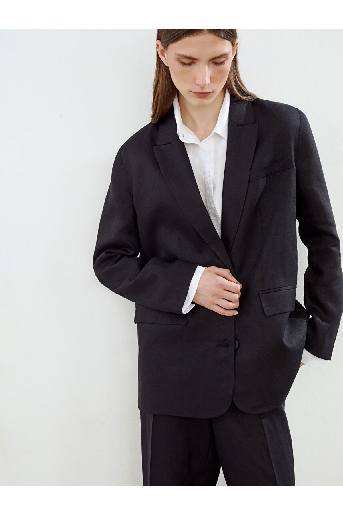 LC Waikiki LCW Modest Keten Kadın Blazer Ceket