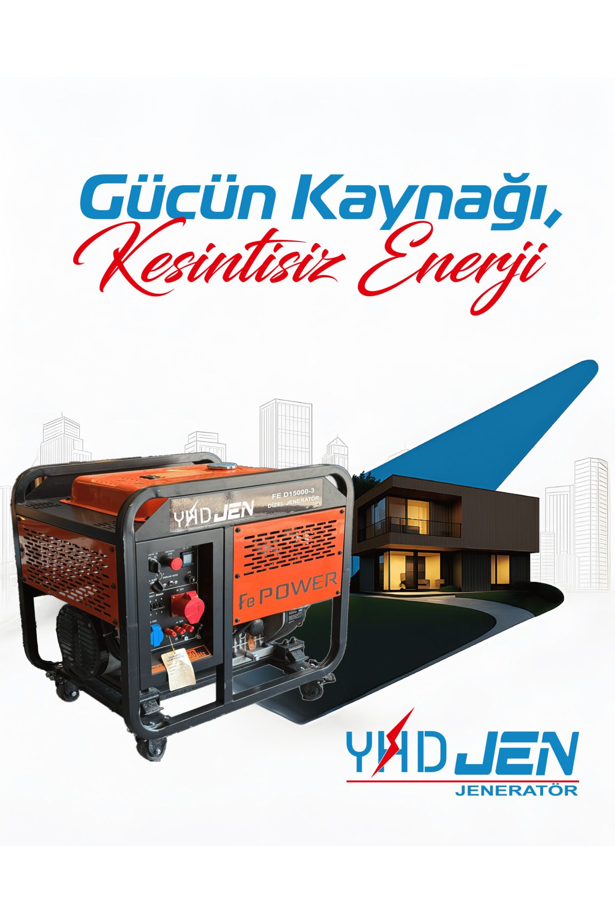 YHDJEN 15 KVA TRİFAZE/MONOFAZE JENERATÖR YHDJEN