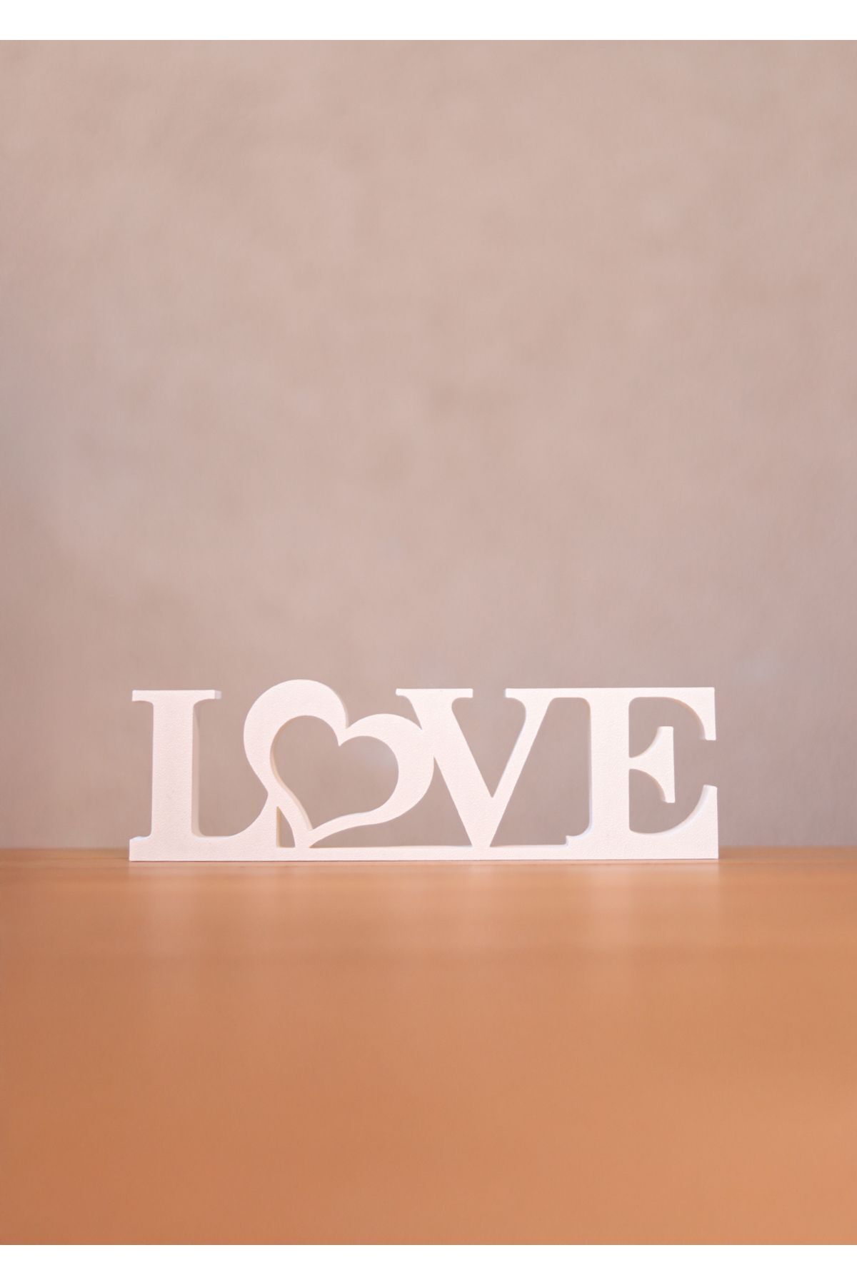 SerenityHaven Love Yazılı Dekoratif Biblo Ve Masaüstü Dekor - Beyaz 19,5 Cm X 6 Cm (BÜYÜK BOY)