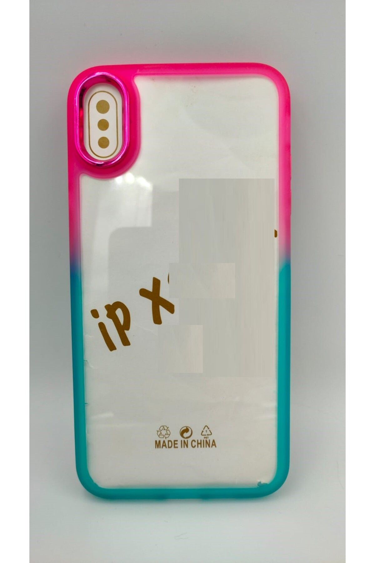 Generic-Clear Soft Case Compatible with iPhone X with Gradient Color Contrast Edge Style 1