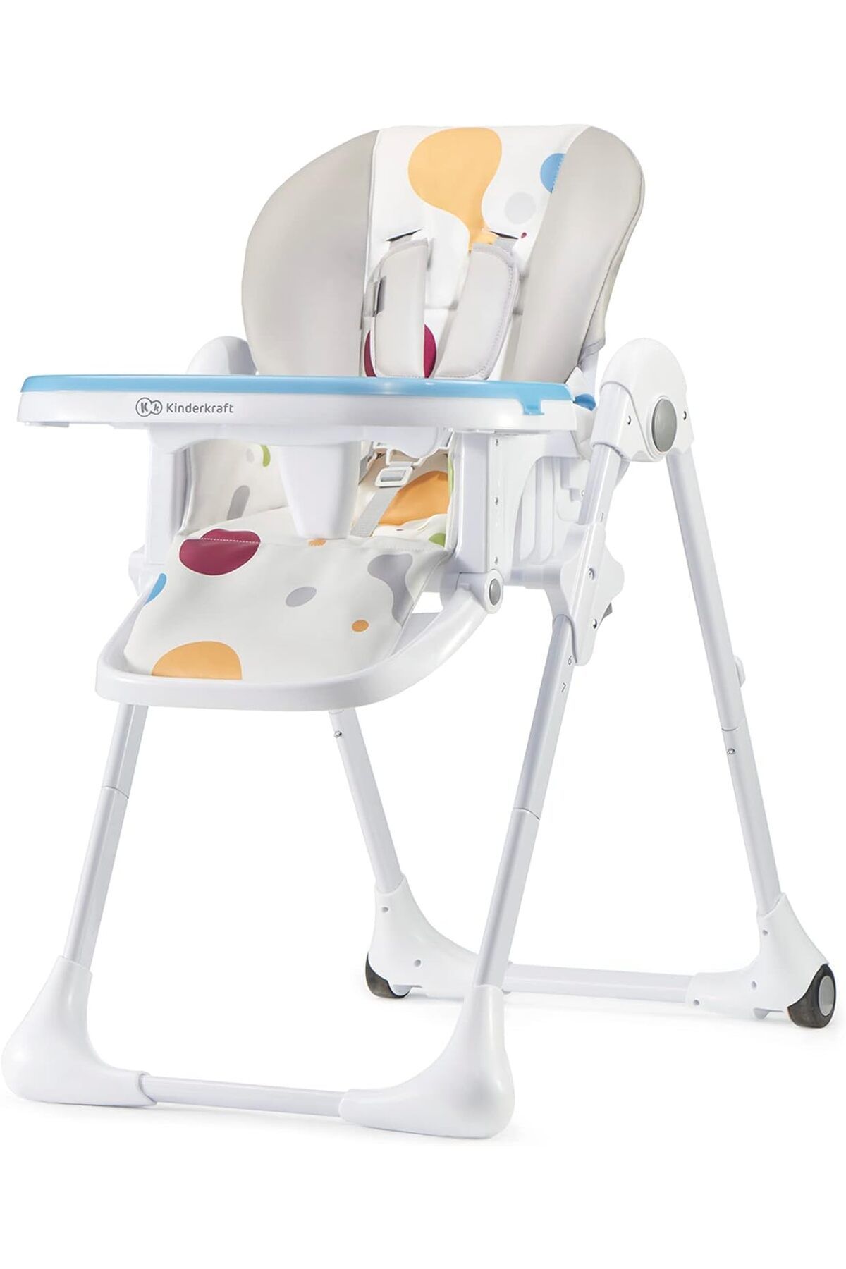 Kinderkraft Yummy Mama Sandalyesi, Katlanabilir, Ayarlanabilir, Çift Tepsili, Ergonomik (6 Ay - 3 Yaş)