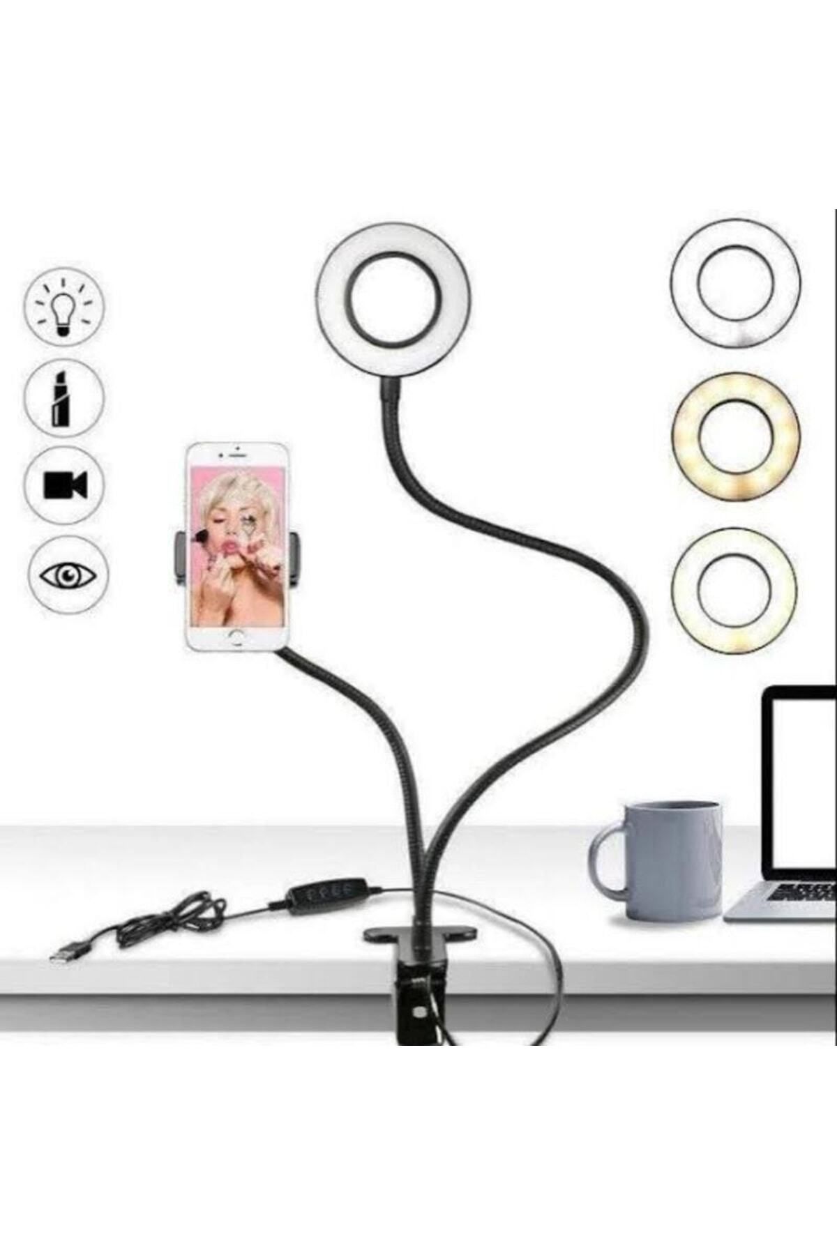 Janva Led Ring Light Youtuber Light Stüdyo Işığı Akrobat Selfie Led Masa Lambası