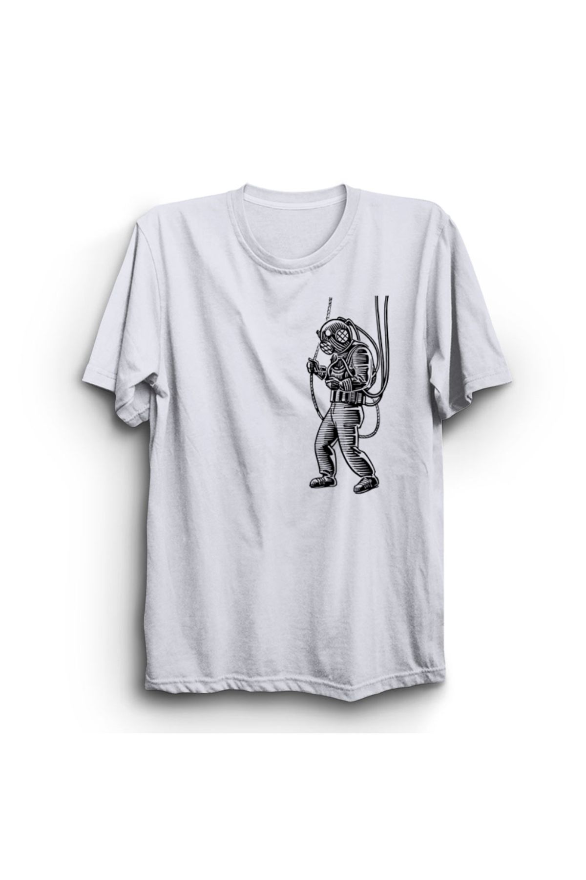 The Fame Dalgıç, Denizaltı, Deep Sea, Under The Sea Baskılı, Unisex, %100 Pamuk Tişört