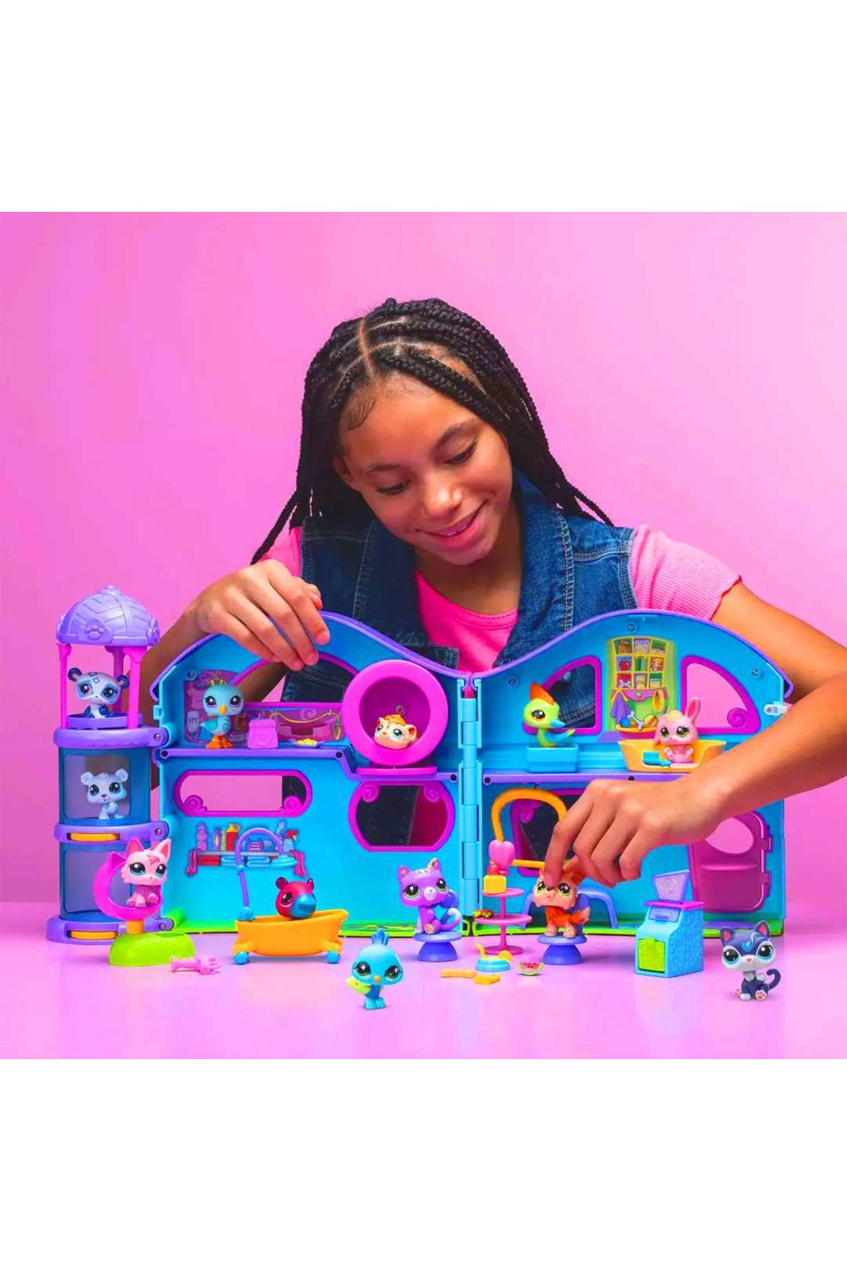 Art Tone Littlest Pet Shop MİNİŞLER 596 DELUXE DEV OYUN SETİ 4 LÜ MİNİŞ FİGÜR SET 4+