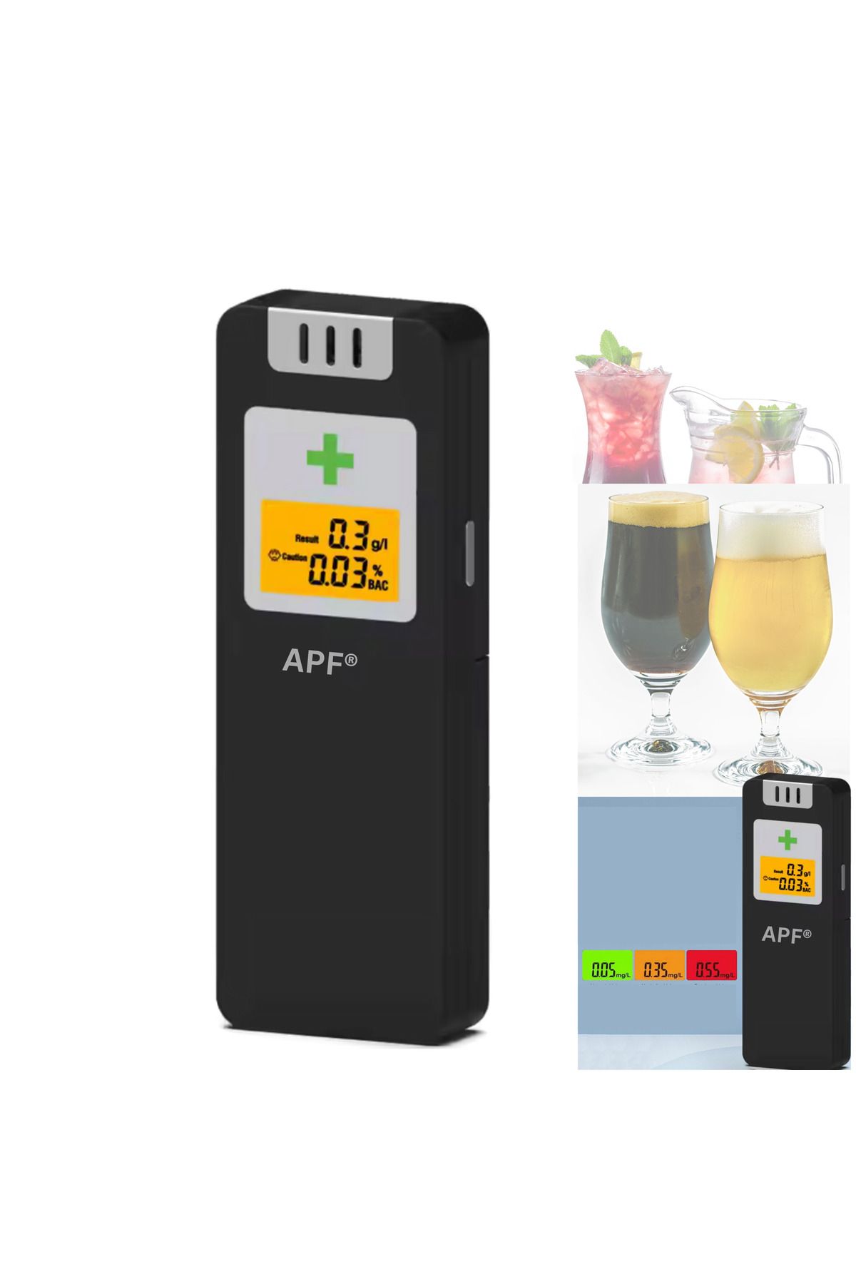 GENERAL-Alcooltest Certified NF APF, NFX 20-702 – Digital Tester with LCD Display, Accuracy 0.01% 1