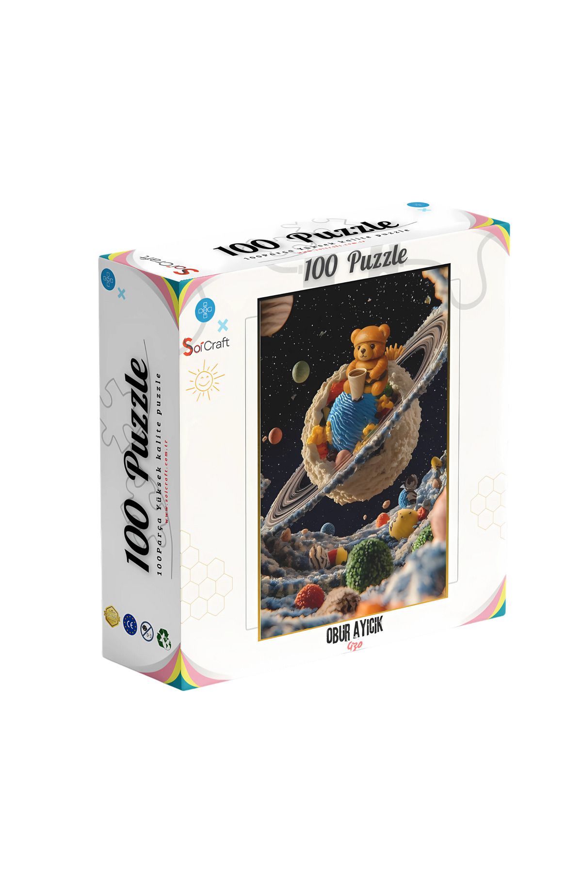 Soi Craft 100 Parça Puzzle Çift Tasarım Tek Kutu Obur Ayı