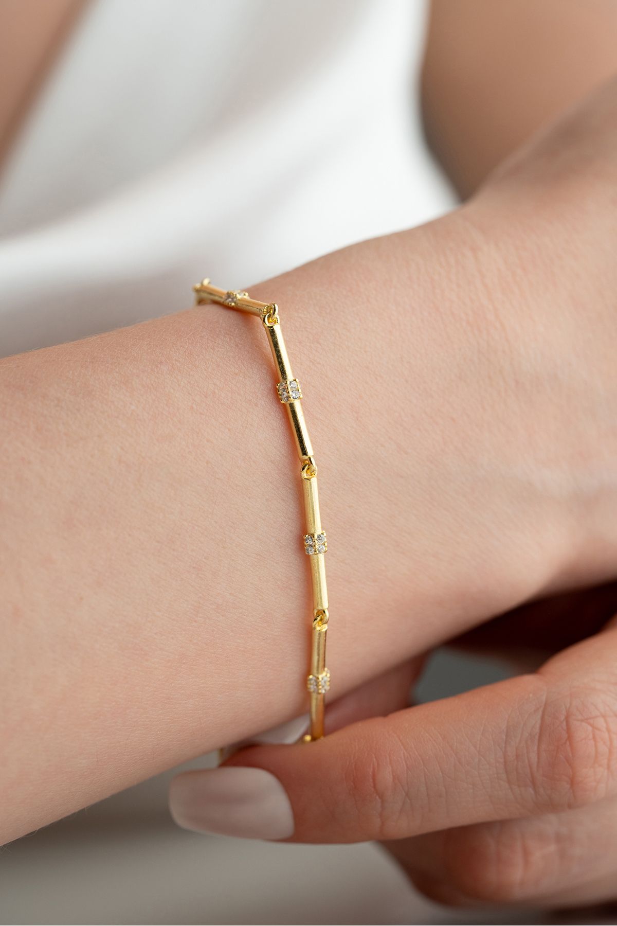Silvano Jewelry 925 Ayar Gümüş Gold Trend Bileklik