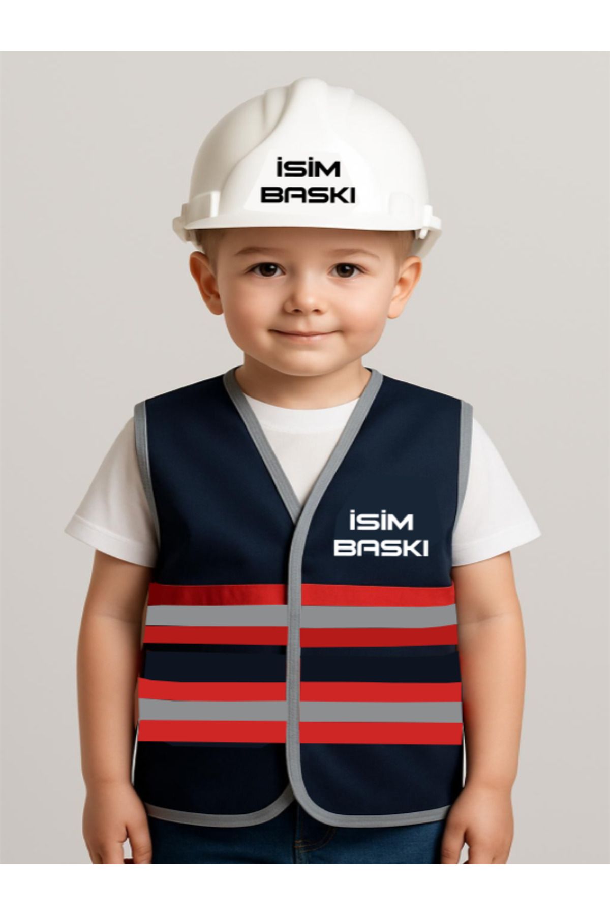 Teknik ÇOCUK YELEK VE BARET SETİ ( isim baskısını soru kısmından bildirin lütfen)