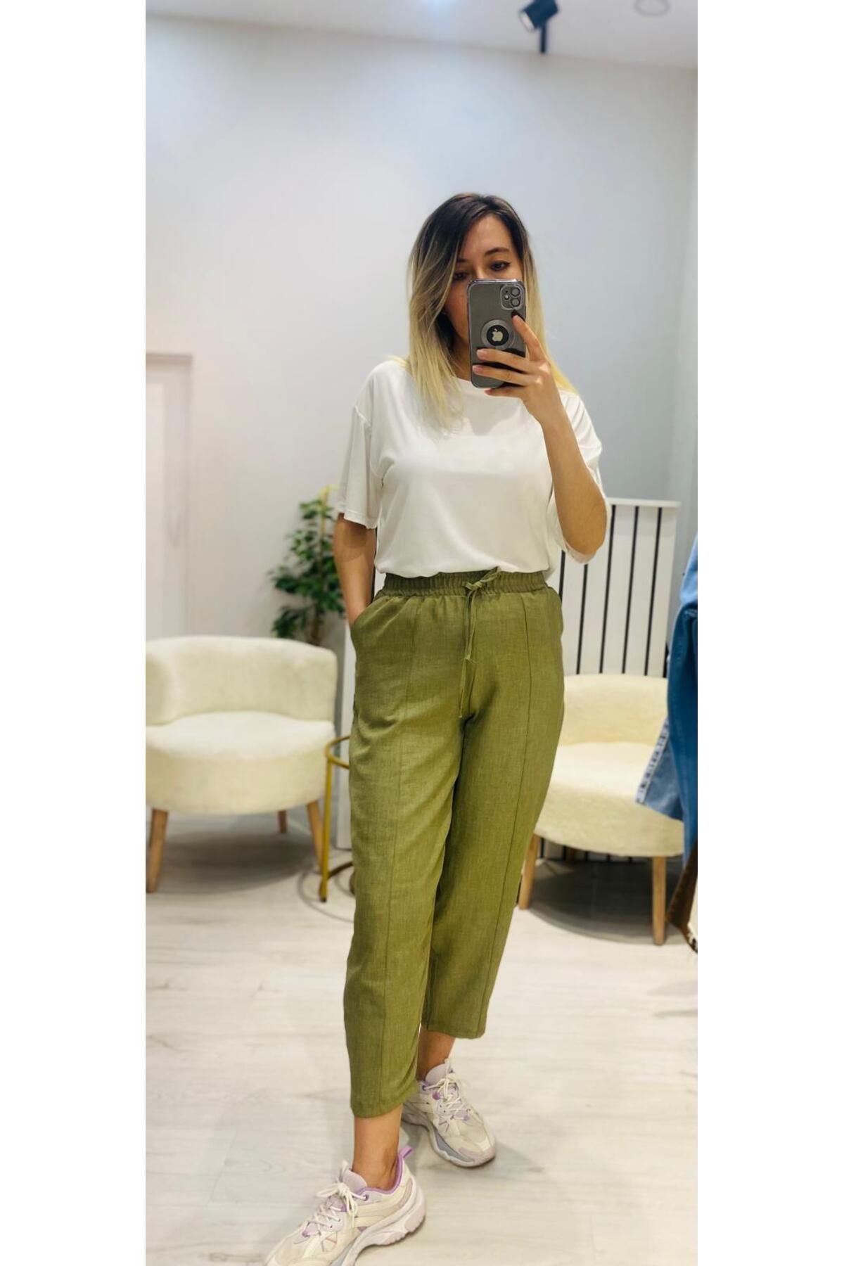Roseden İnce Keten Pantolon