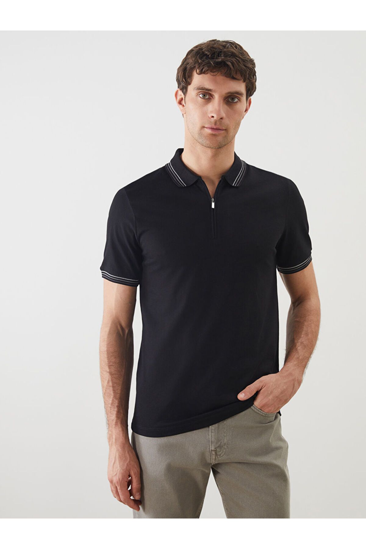 LC Waikiki Yeni Sezon Polo Yaka Kisa Kollu Pike Erkek Tisort - S5HM05Z8