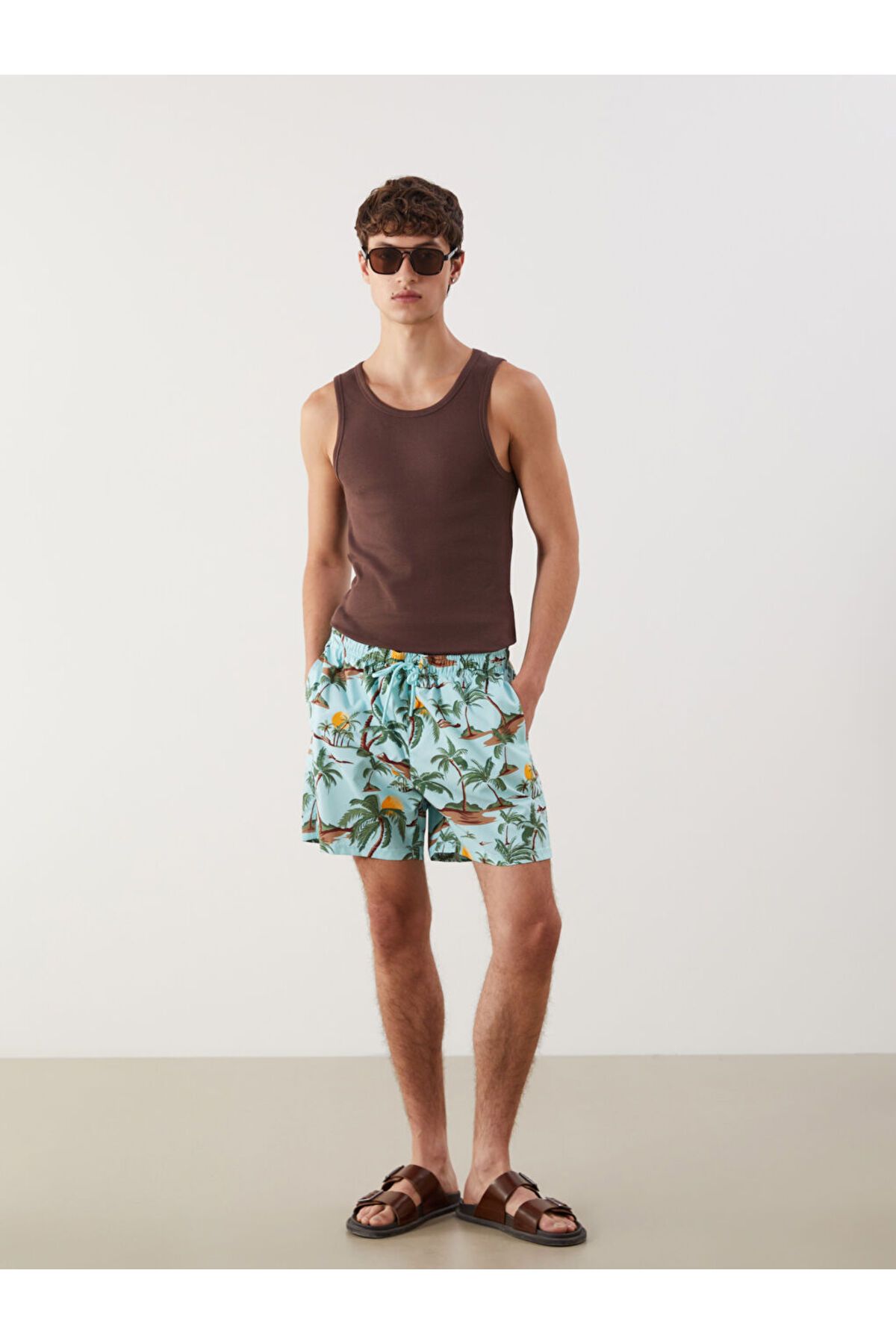 LC Waikiki Yeni Sezon Kisa Boy Desenli Erkek Deniz Sortu - S5CI31Z8