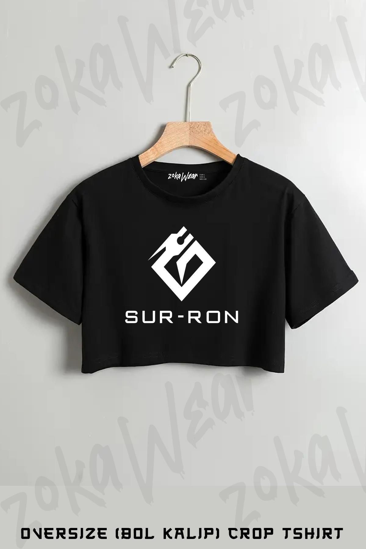ZOKAWEAR Surron Electric Bike Baskılı Oversize Crop T-Shirt