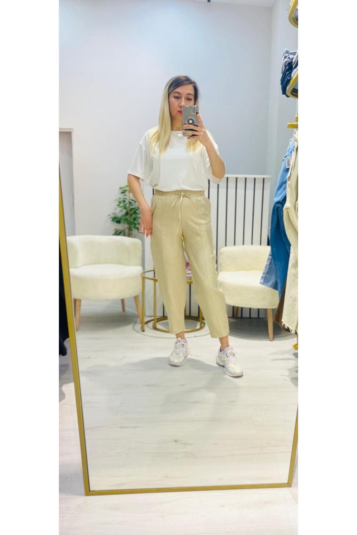 Roseden İnce Keten Pantolon